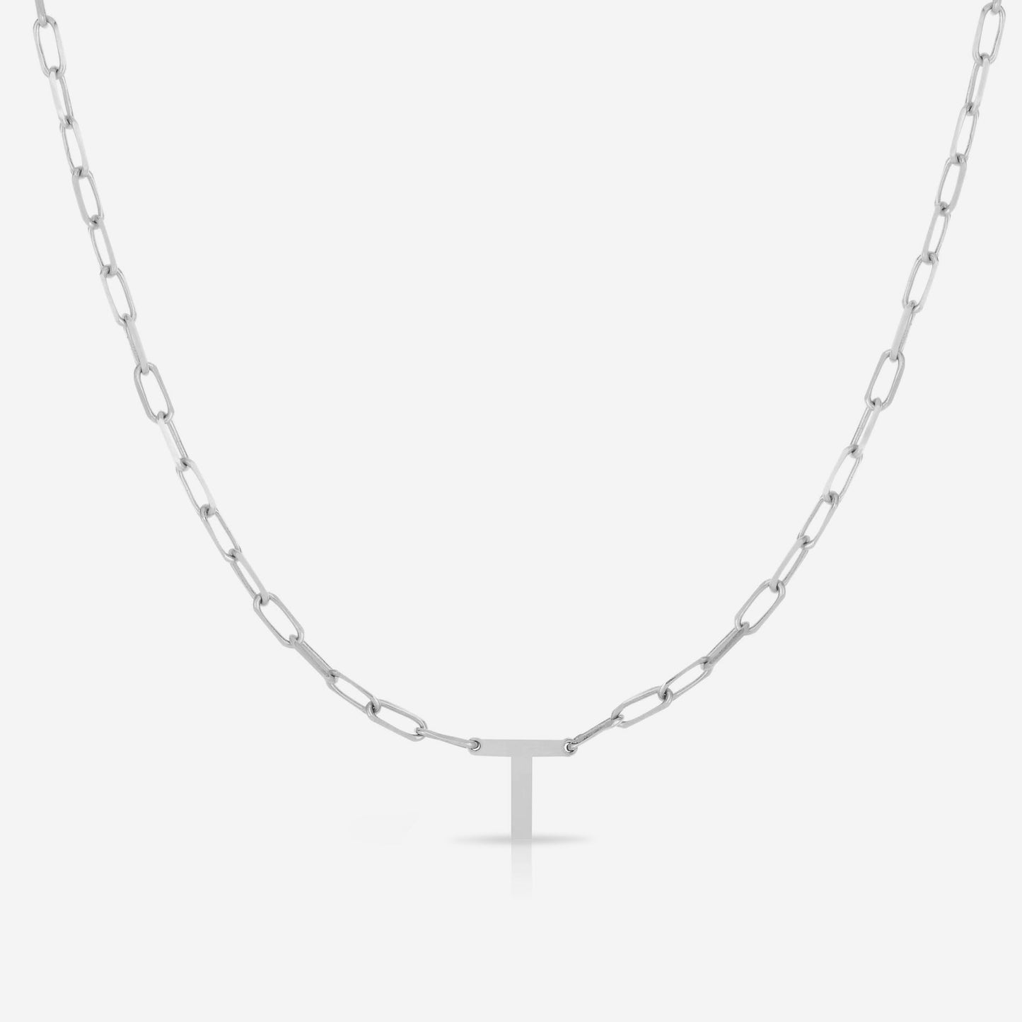 Block Initial + Link Chain Necklace