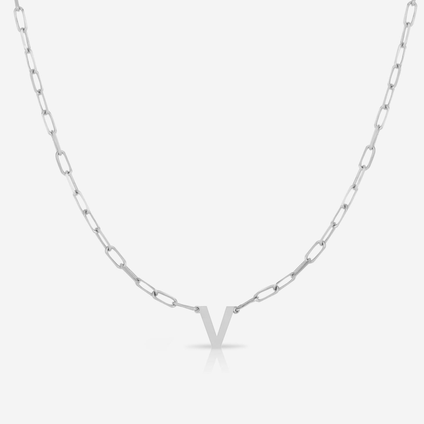 Ring Concierge Necklaces Block Initial + Link Chain Necklace