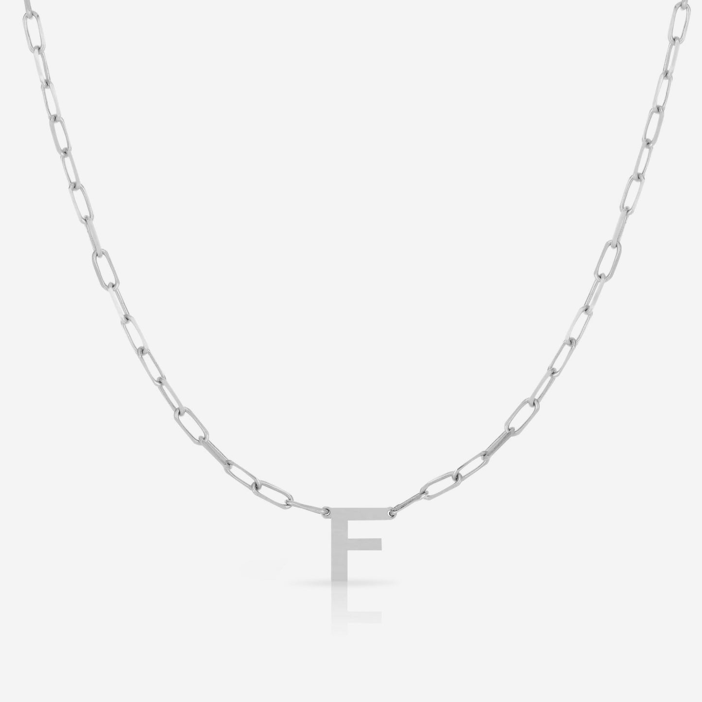 Ring Concierge Necklaces Block Initial + Link Chain Necklace