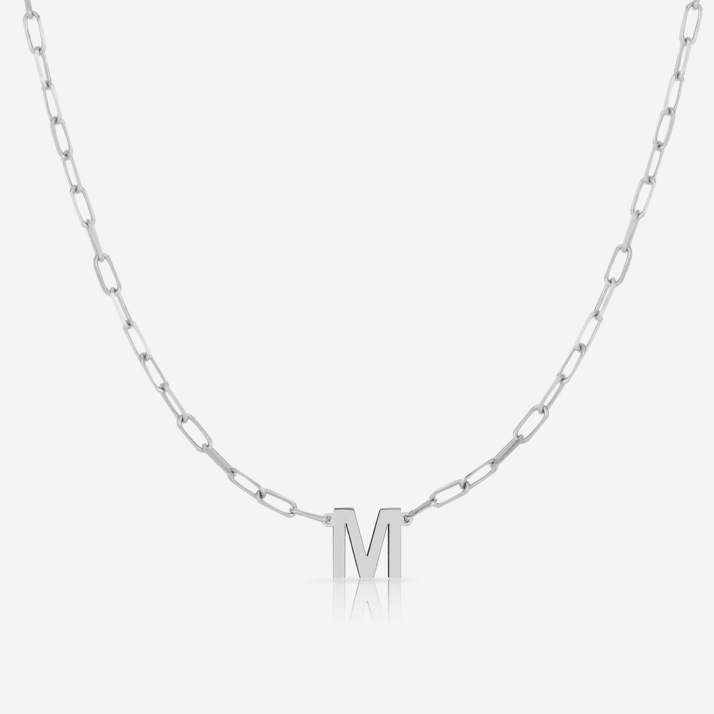 Ring Concierge Necklaces Block Initial + Link Chain Necklace