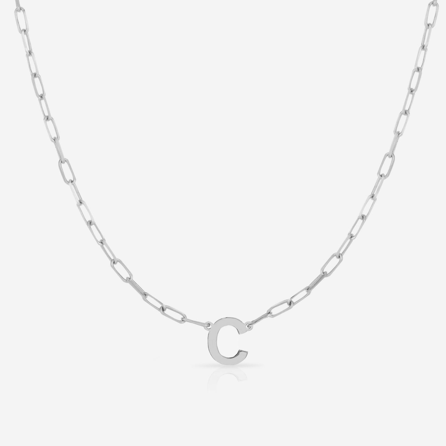 Ring Concierge Necklaces Block Initial + Link Chain Necklace