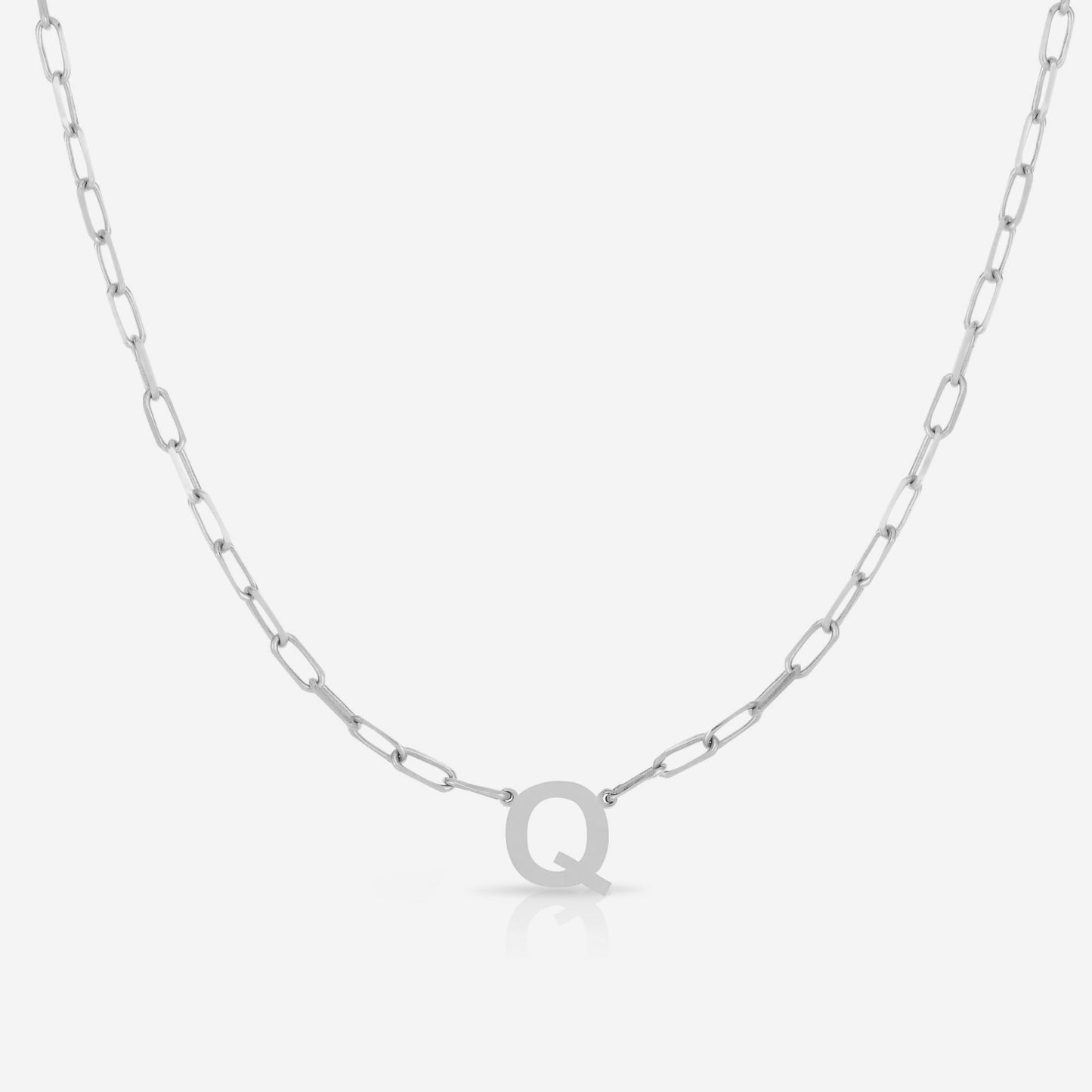 Ring Concierge Necklaces Block Initial + Link Chain Necklace