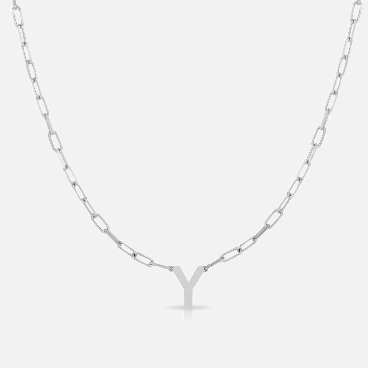Ring Concierge Necklaces Block Initial + Link Chain Necklace