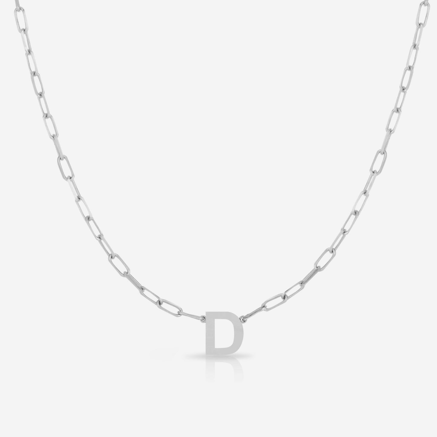 Ring Concierge Necklaces Block Initial + Link Chain Necklace