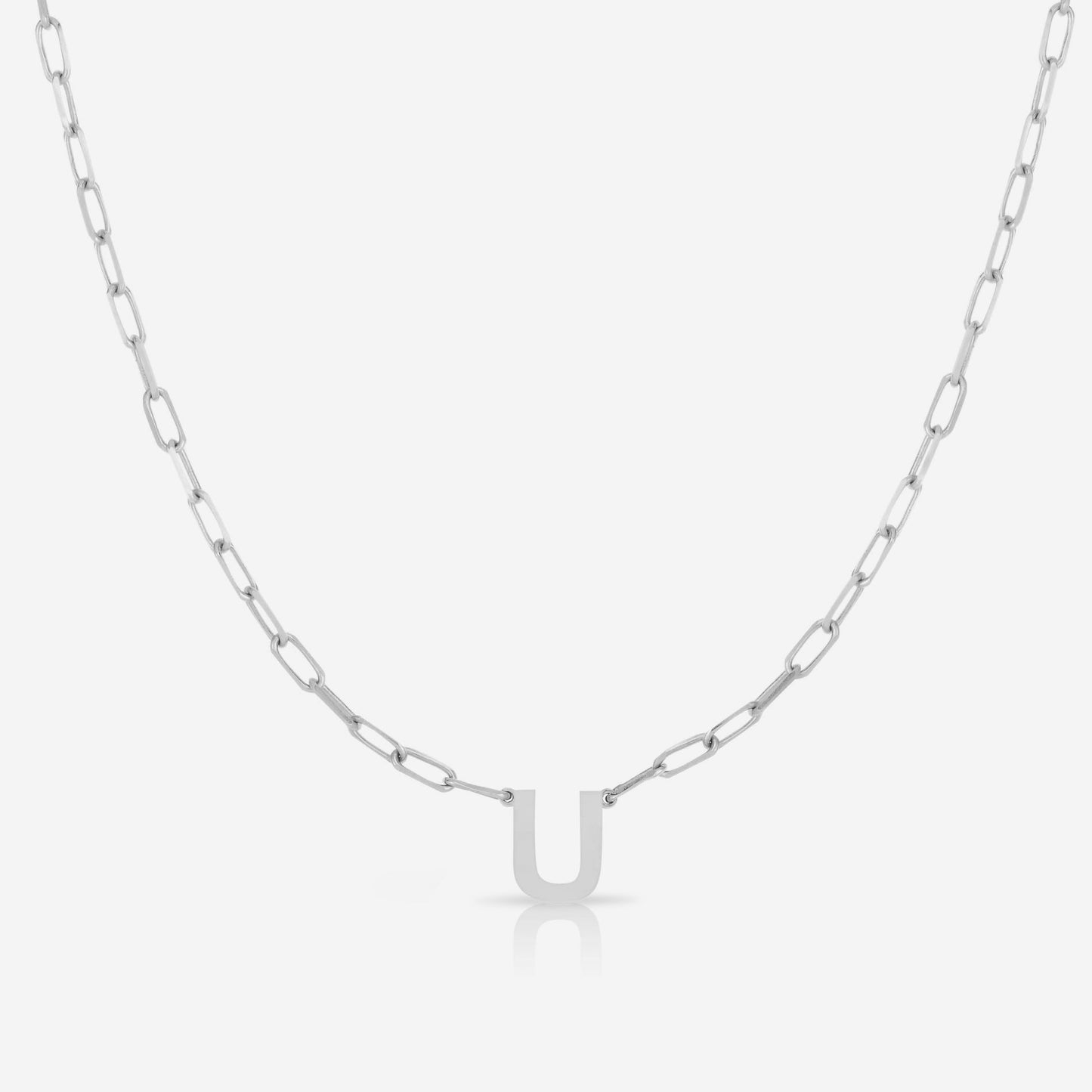 Ring Concierge Necklaces Block Initial + Link Chain Necklace