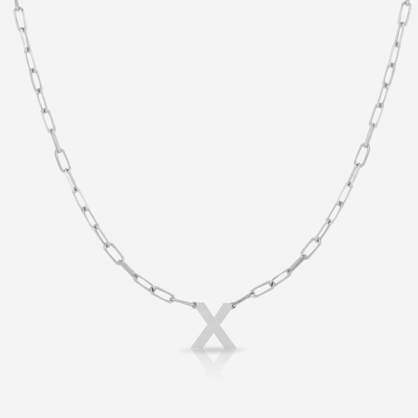 Ring Concierge Necklaces Block Initial + Link Chain Necklace