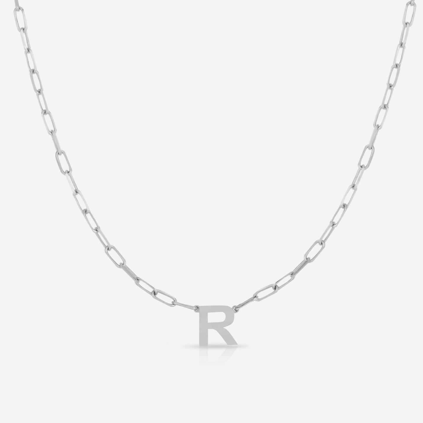 Ring Concierge Necklaces Block Initial + Link Chain Necklace