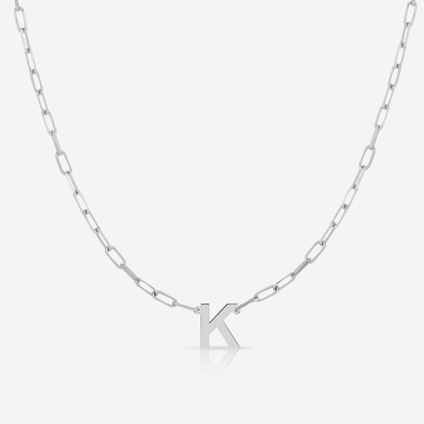 Ring Concierge Necklaces Block Initial + Link Chain Necklace
