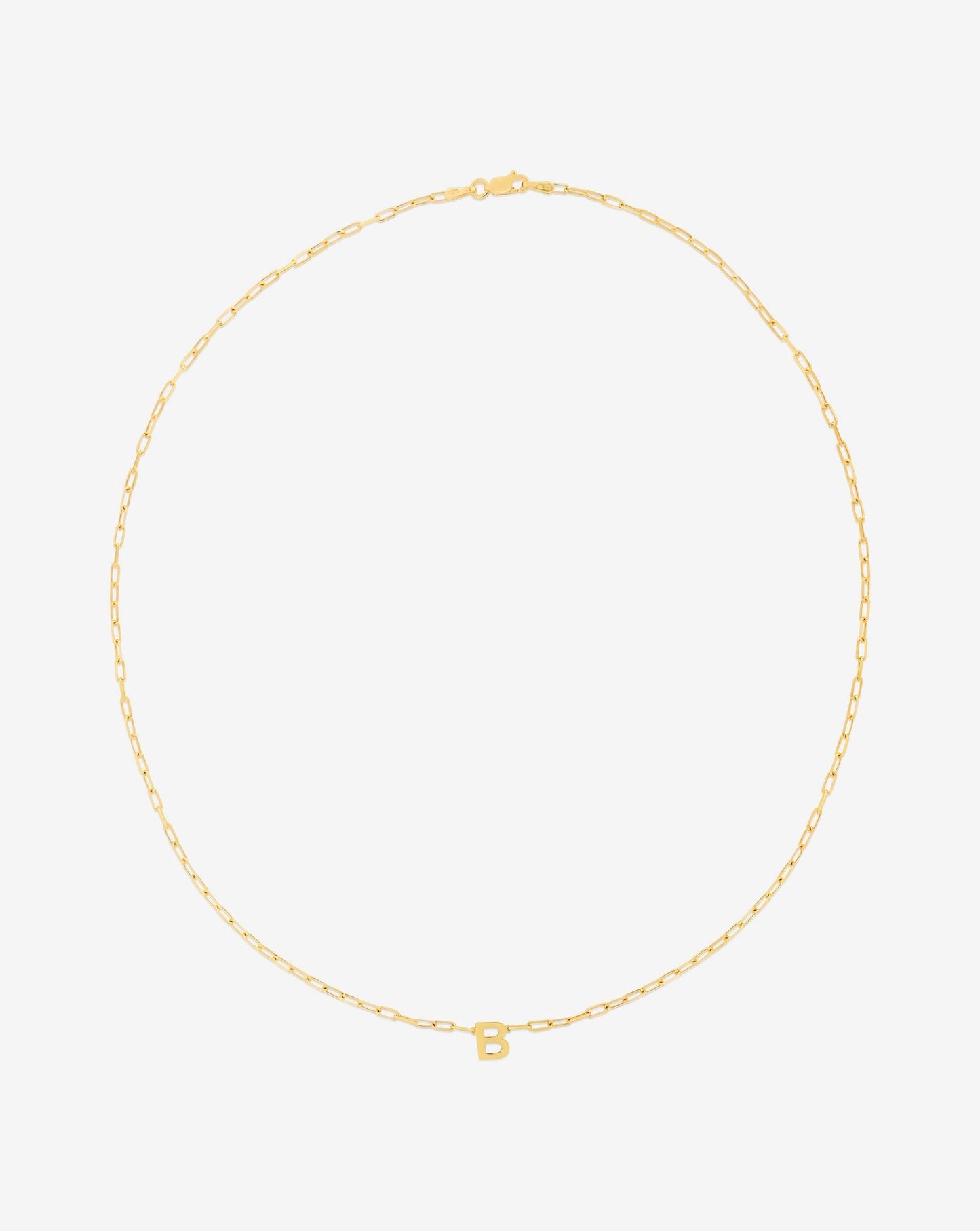 Ring Concierge Necklaces Block Initial + Link Chain Necklace