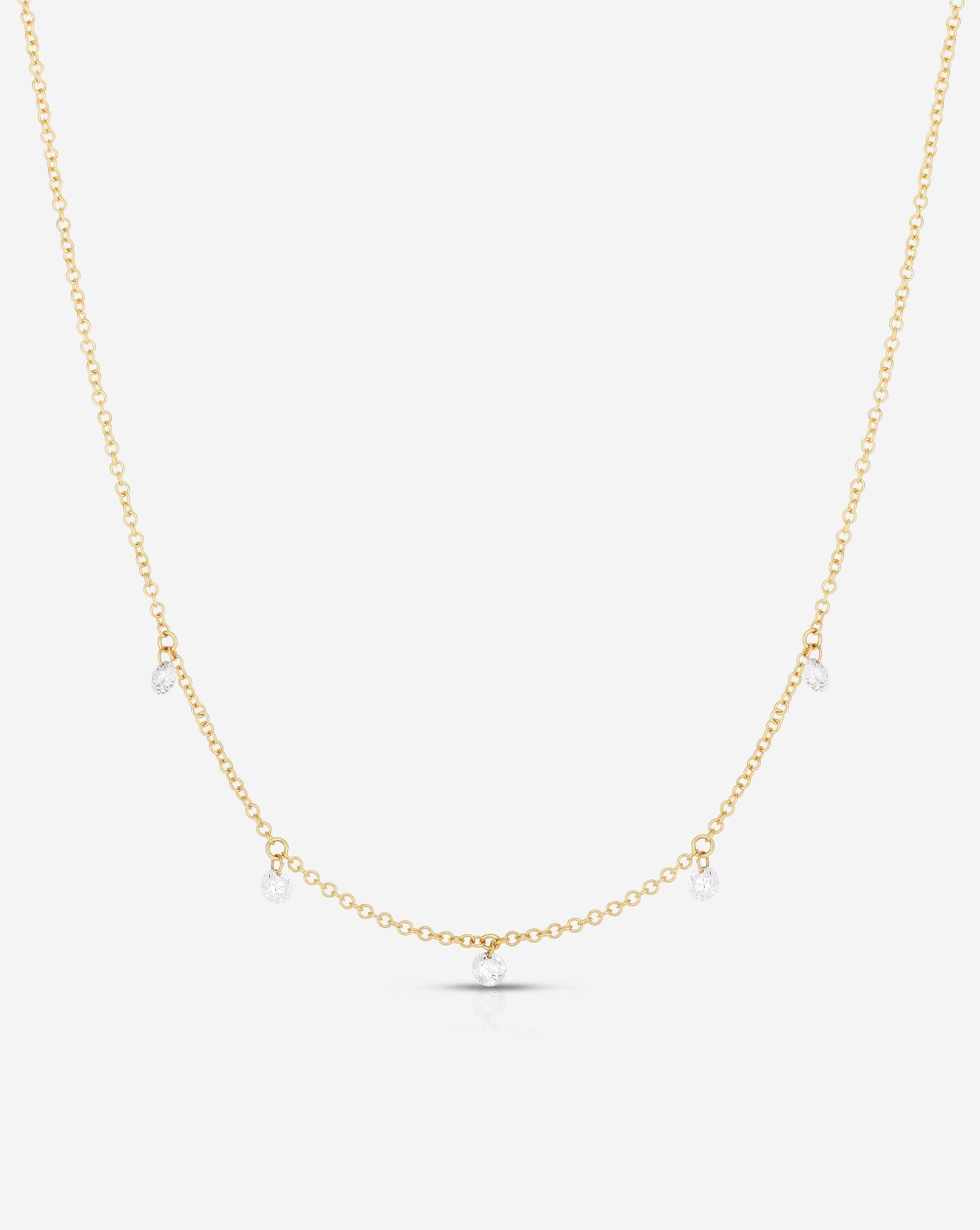 Ring Concierge Necklaces Floating Diamond Necklace in 14K Yellow Gold