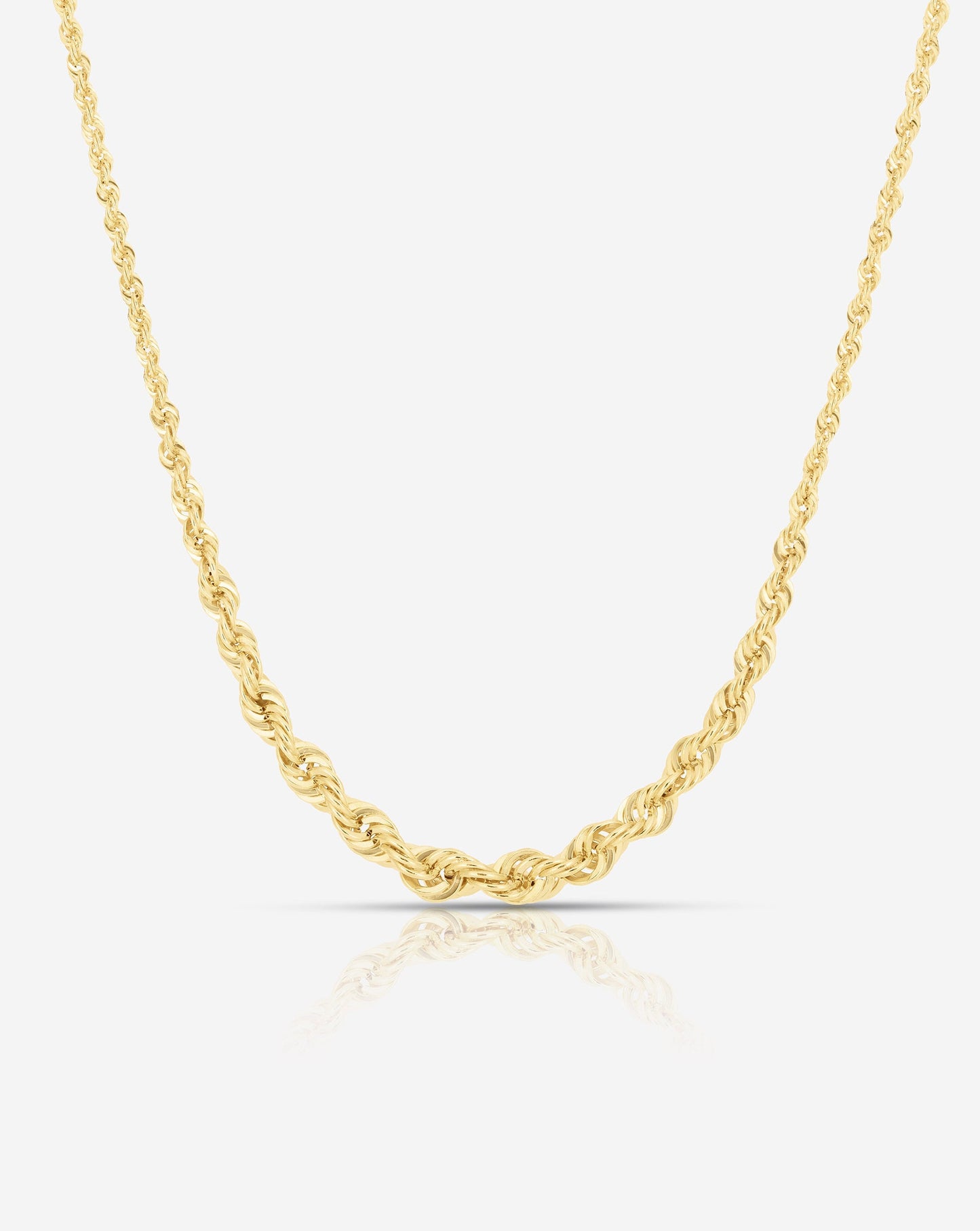 Ring Concierge Necklaces Graduated Rope Chain Necklace in 14K Yellow Gold