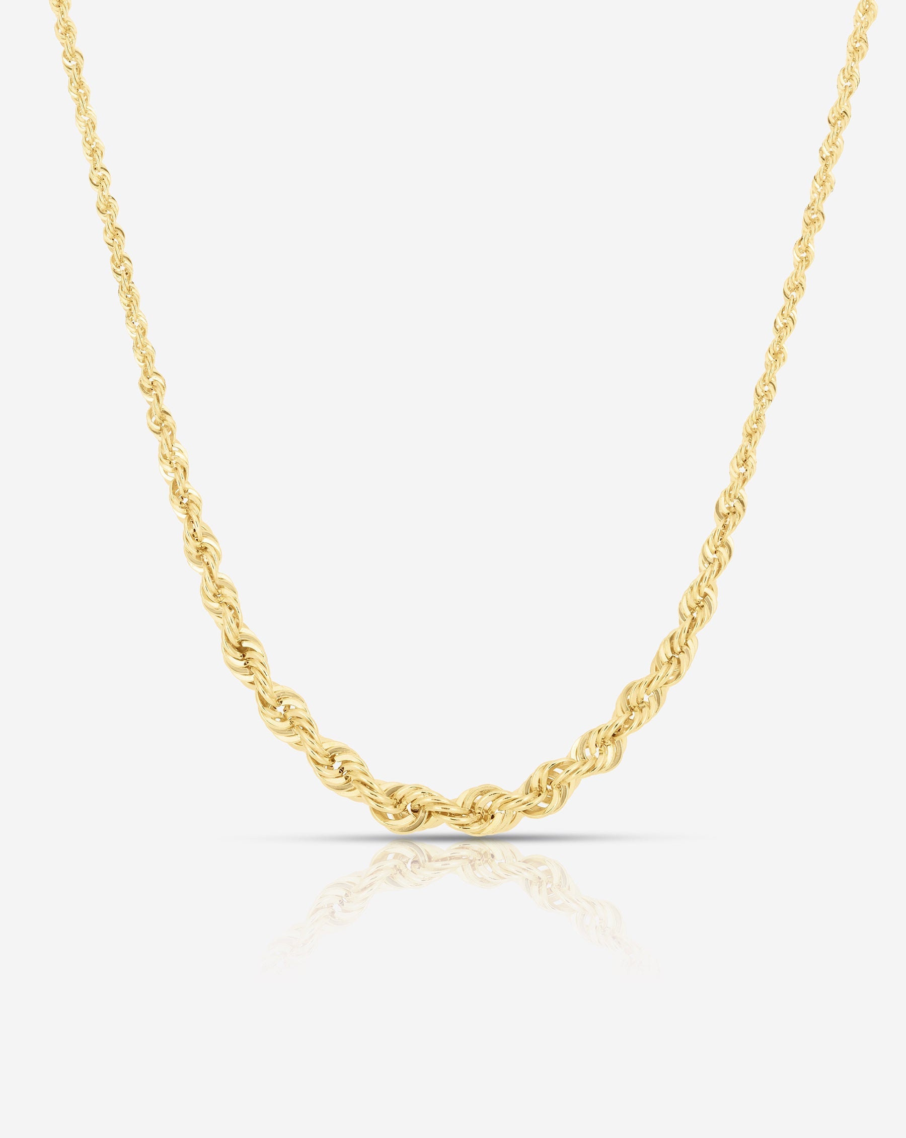 Ring Concierge Necklaces Graduated Rope Chain Necklace in 14K Yellow Gold
