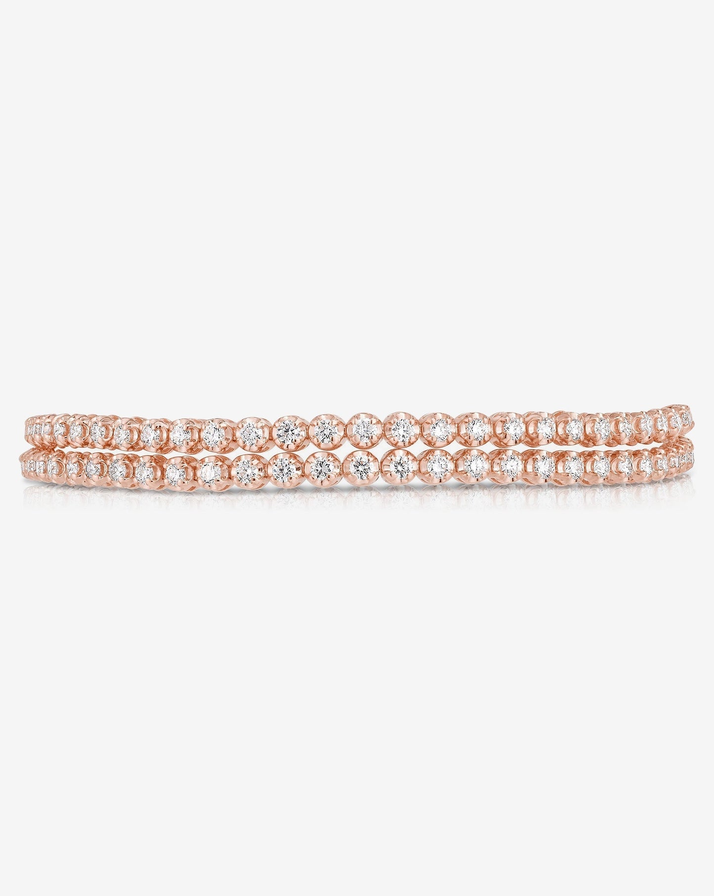 Ring Concierge Multiway Tennis Necklace + Double Wrap Bracelet 14k rose gold