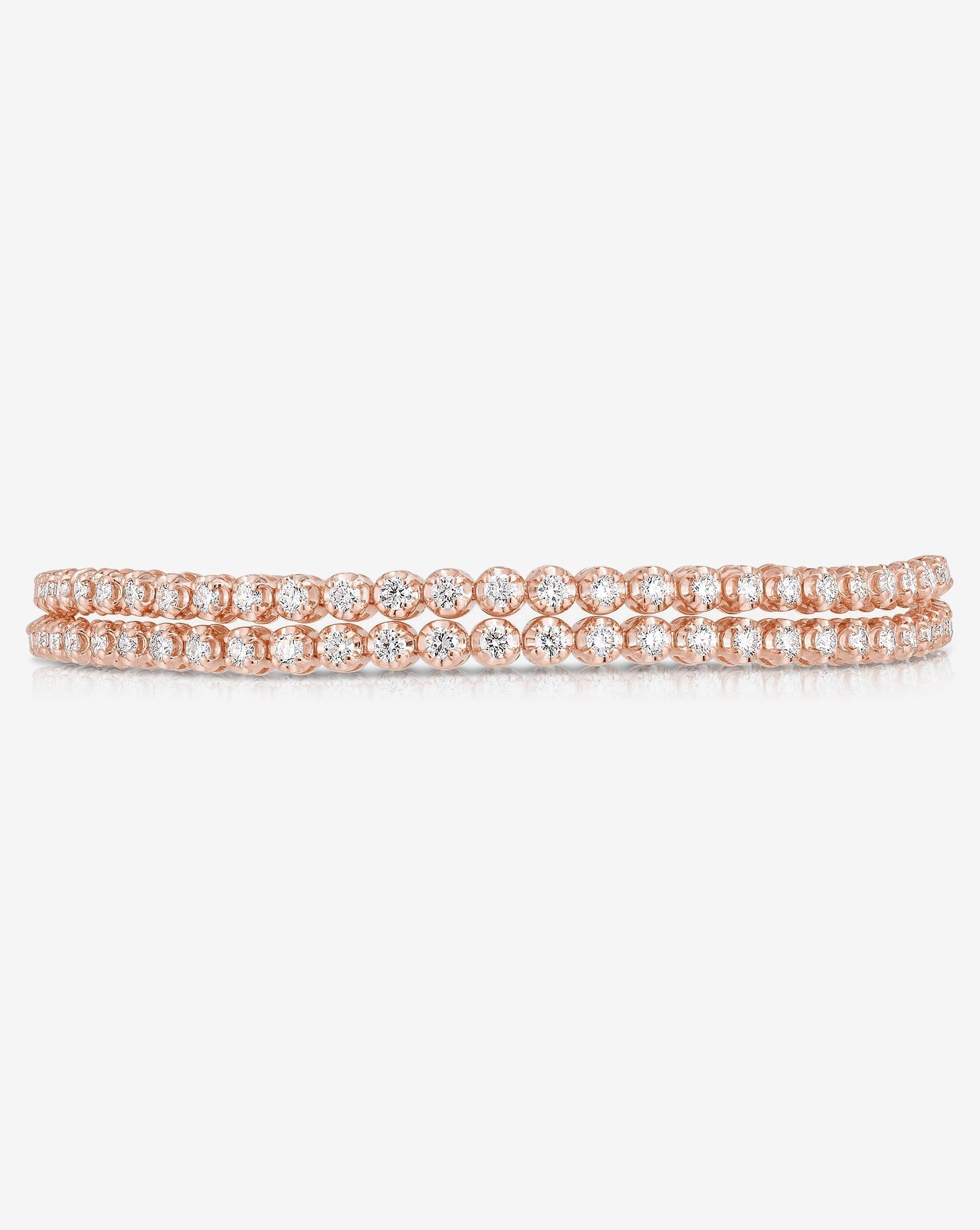 Ring Concierge Multiway Tennis Necklace + Double Wrap Bracelet 14k rose gold