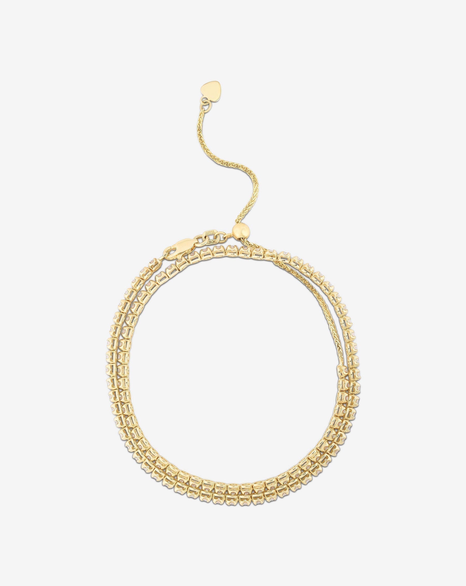 Ring Concierge Multiway Tennis Necklace + Double Wrap Bracelet 14k yellow gold