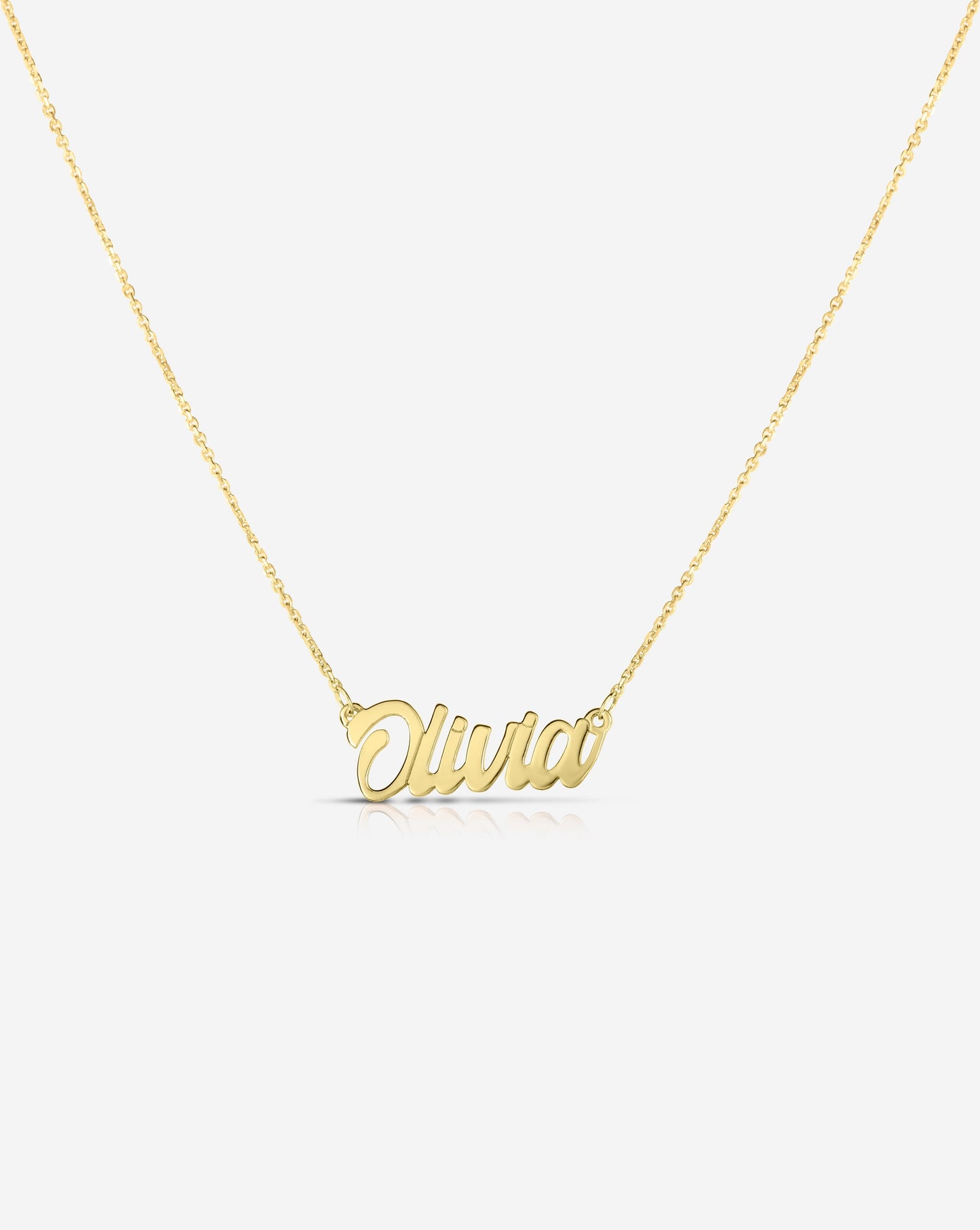 Ring Concierge Necklaces Personalized Script Name Necklace - zoomed in name olivia