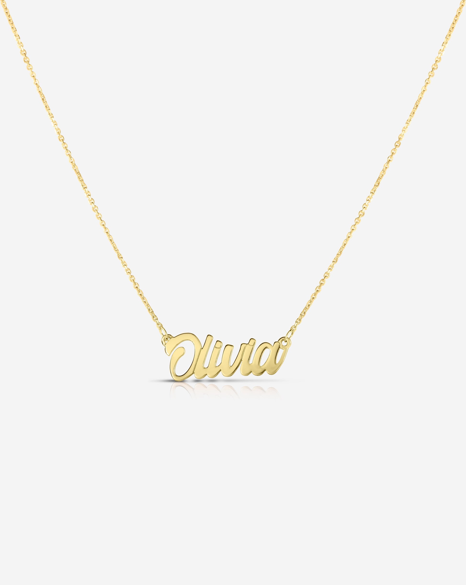 Ring Concierge Necklaces Personalized Script Name Necklace - zoomed in name olivia