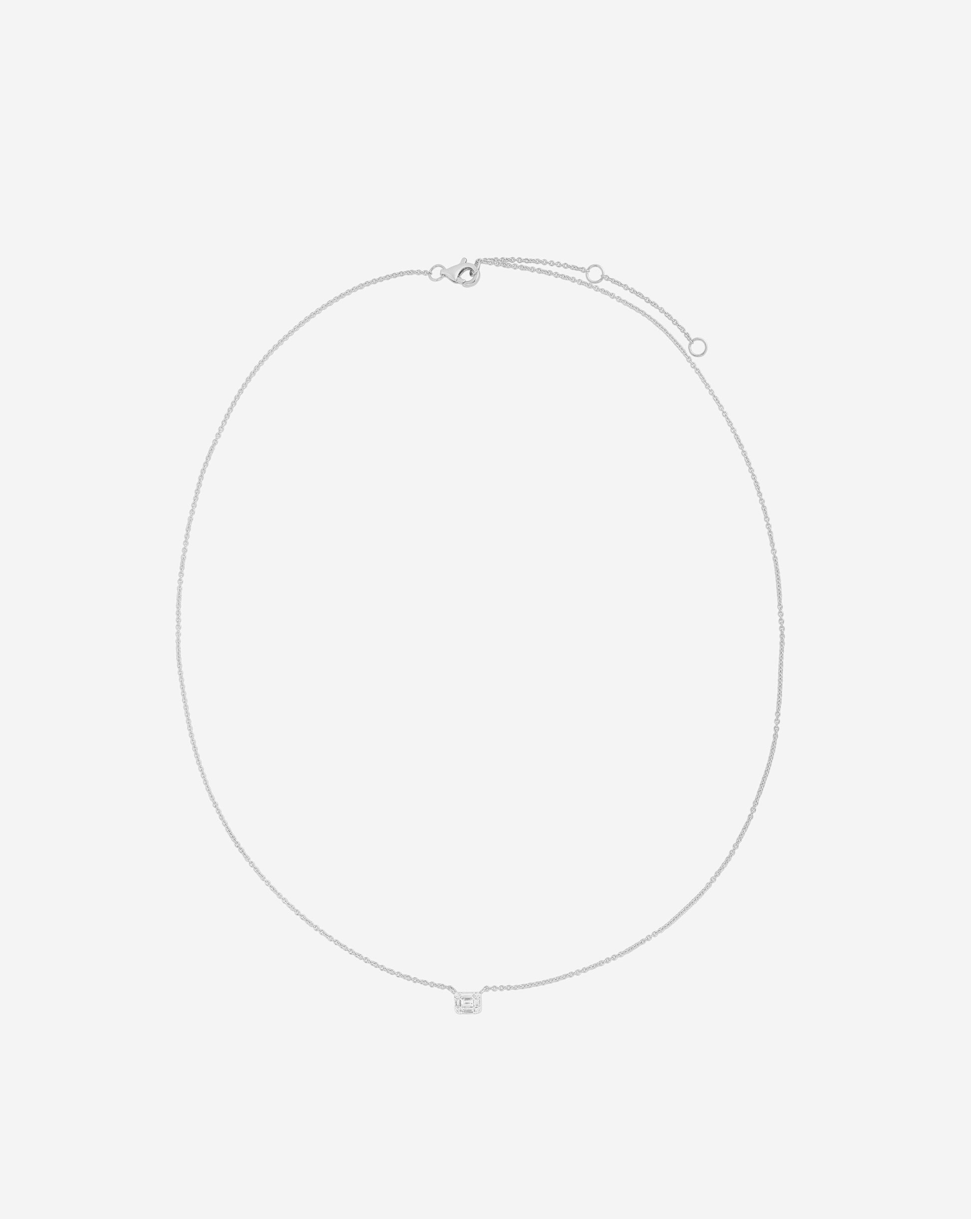 Ring Concierge Necklaces Petite Emerald Illusion Necklace in 14K White Gold