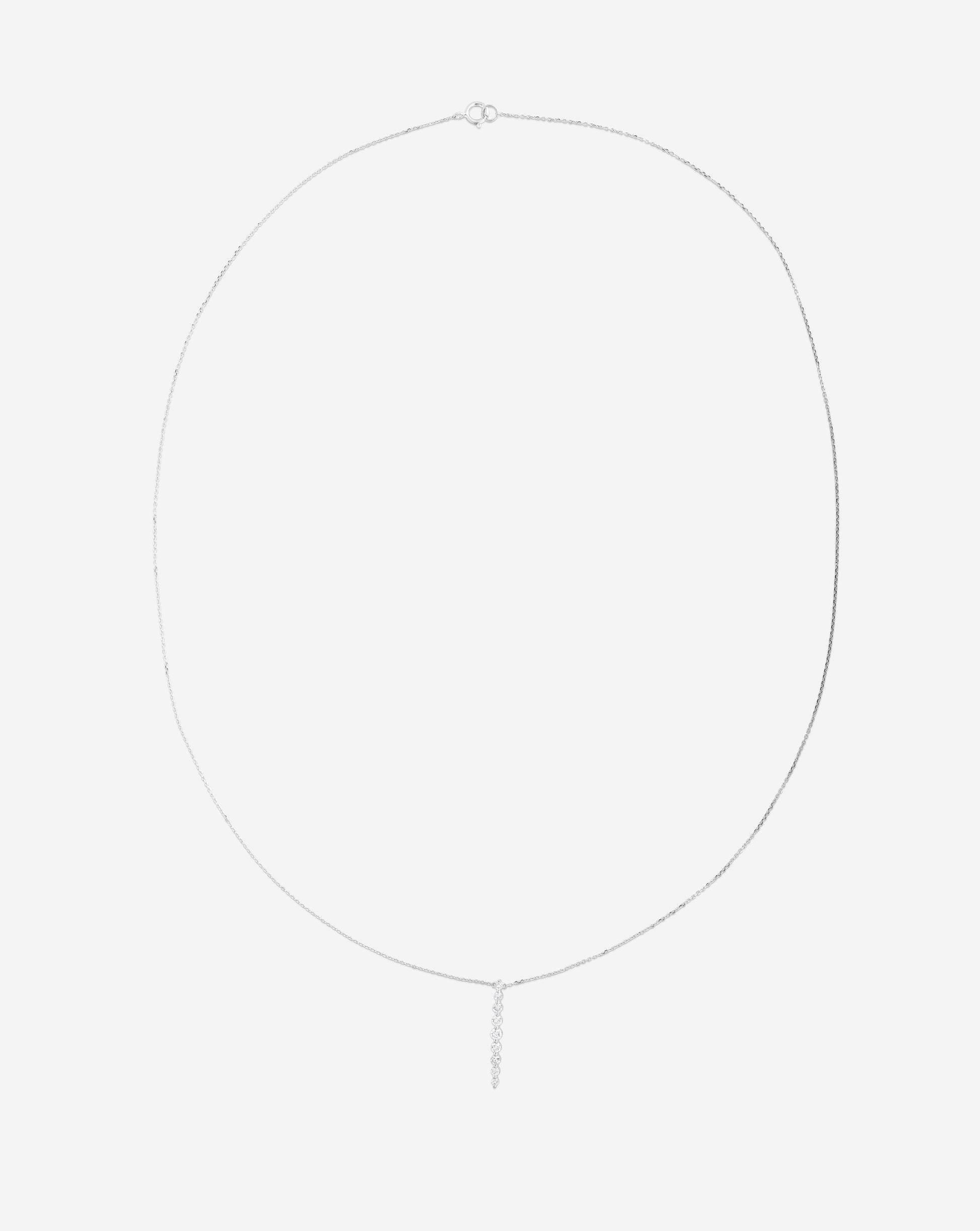 Ring Concierge Necklaces: 14k Vertical Graduated Single Prong Diamond Necklace