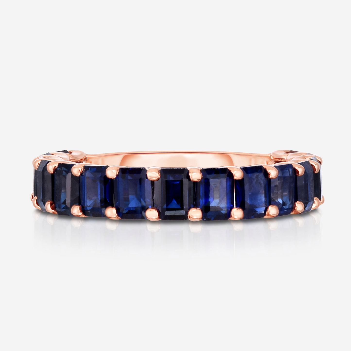 Ring Concierge Rings 14k Rose Gold / 3/4 / 4 Petite Emerald Blue Sapphire Ring