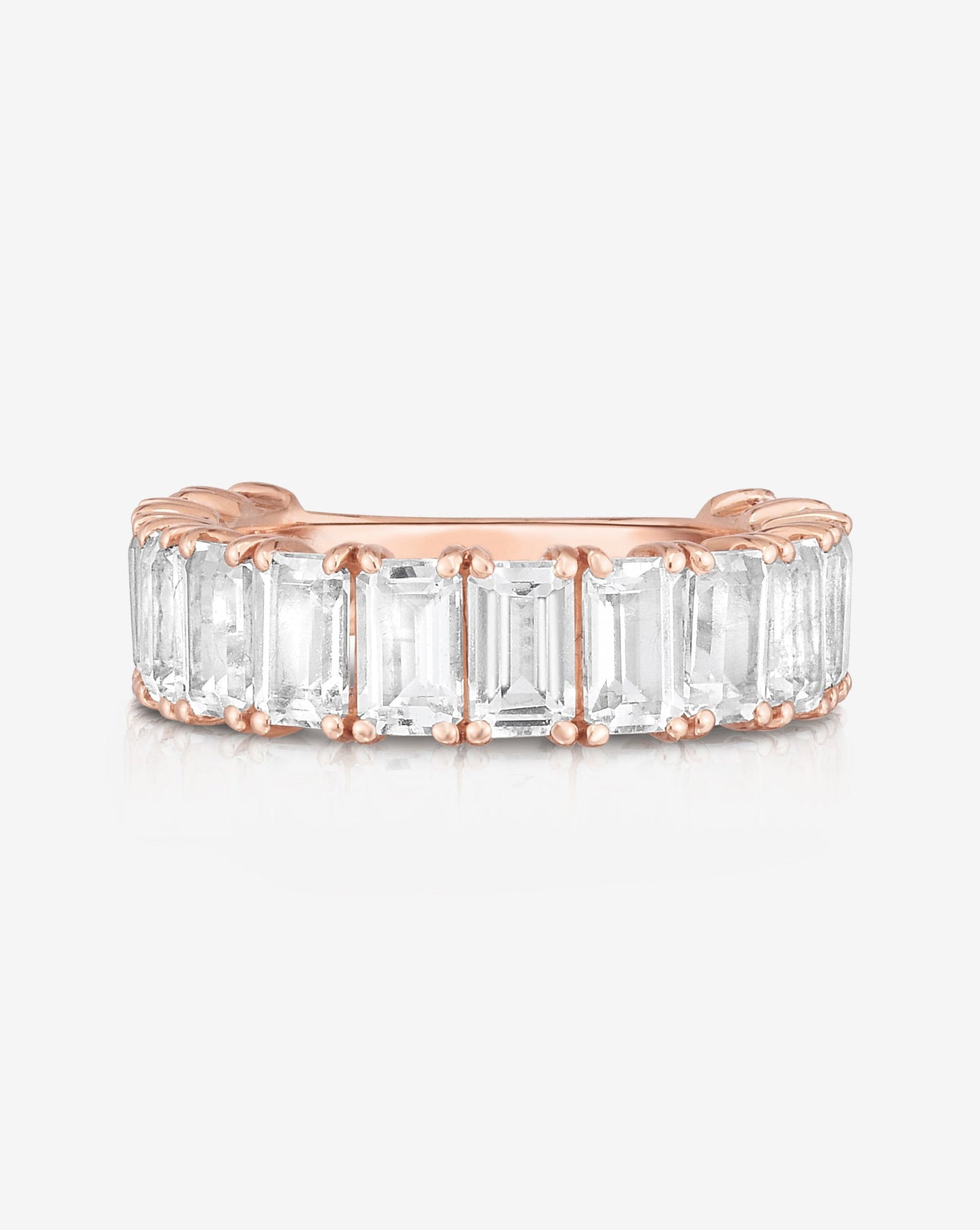 Ring Concierge Rings 14k Rose Gold / 3/4 / 5 Emerald Cut White Topaz Ring