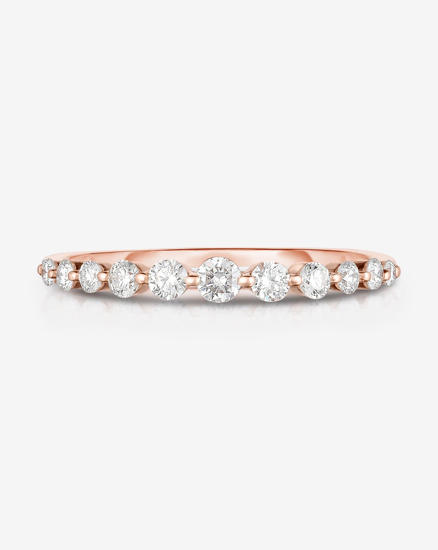 Ring Concierge Rings 14k Rose Gold / 4.5 Graduated Single Prong Diamond Ring