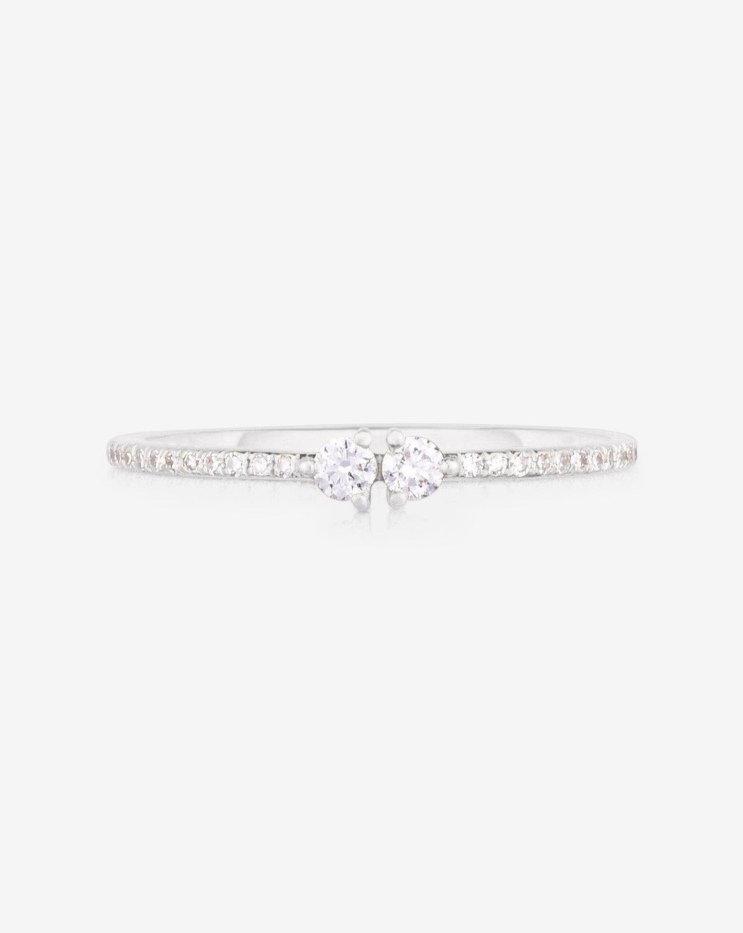 Ring Concierge Rings 14k White Gold / 3 Twin Diamond Ring