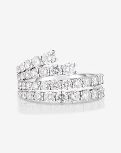 Ring Concierge Rings 14k White Gold / 5 Fanned Diamond Statement Ring