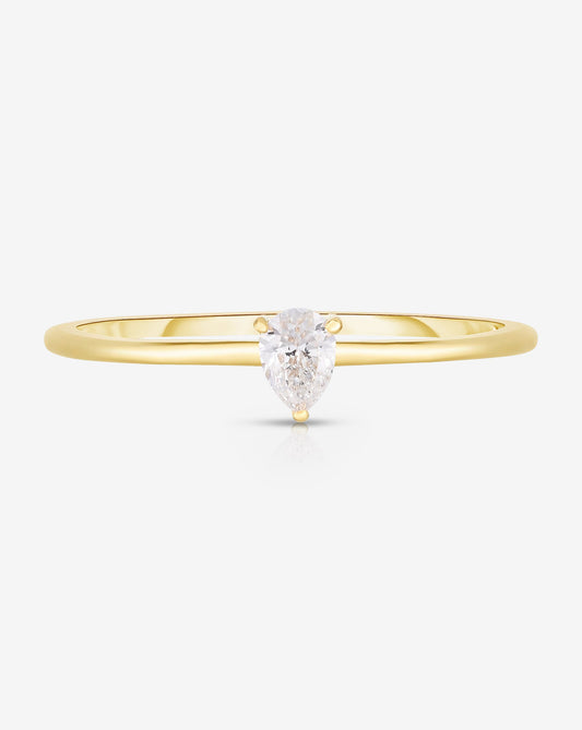 Ring Concierge Rings 14k Yellow Gold / 2 Single Pear Diamond Ring