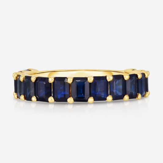 Ring Concierge Rings 14k Yellow Gold / 3/4 / 4 Petite Emerald Blue Sapphire Ring