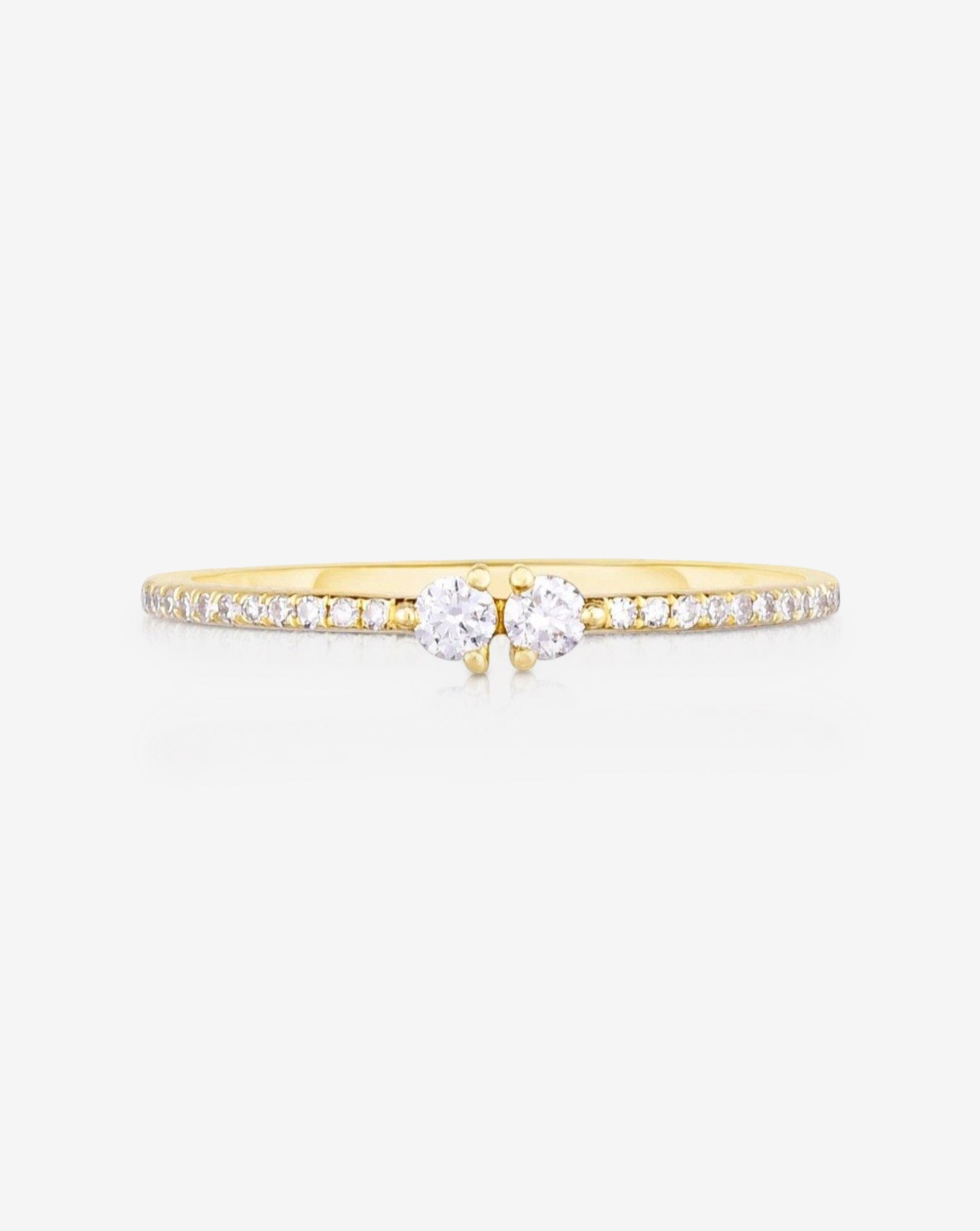 Ring Concierge Rings 14k Yellow Gold / 3 Twin Diamond Ring