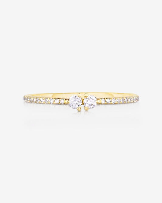 Ring Concierge Rings 14k Yellow Gold / 3 Twin Diamond Ring