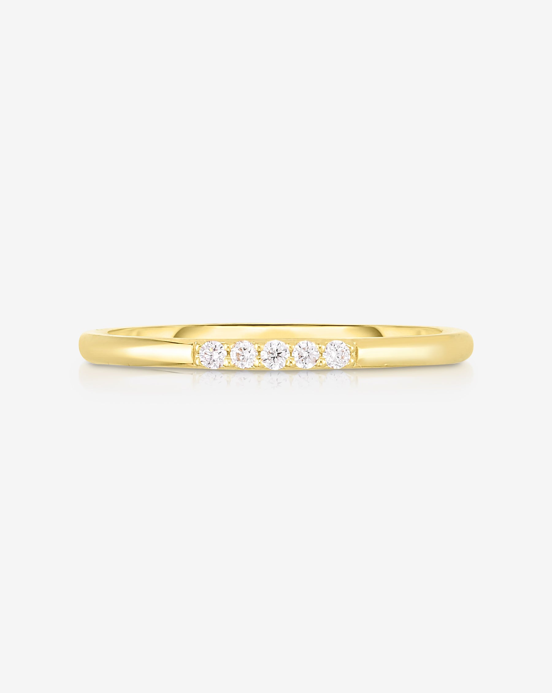Ring Concierge Rings 14k Yellow Gold / 5 Diamond Row Stackable Ring
