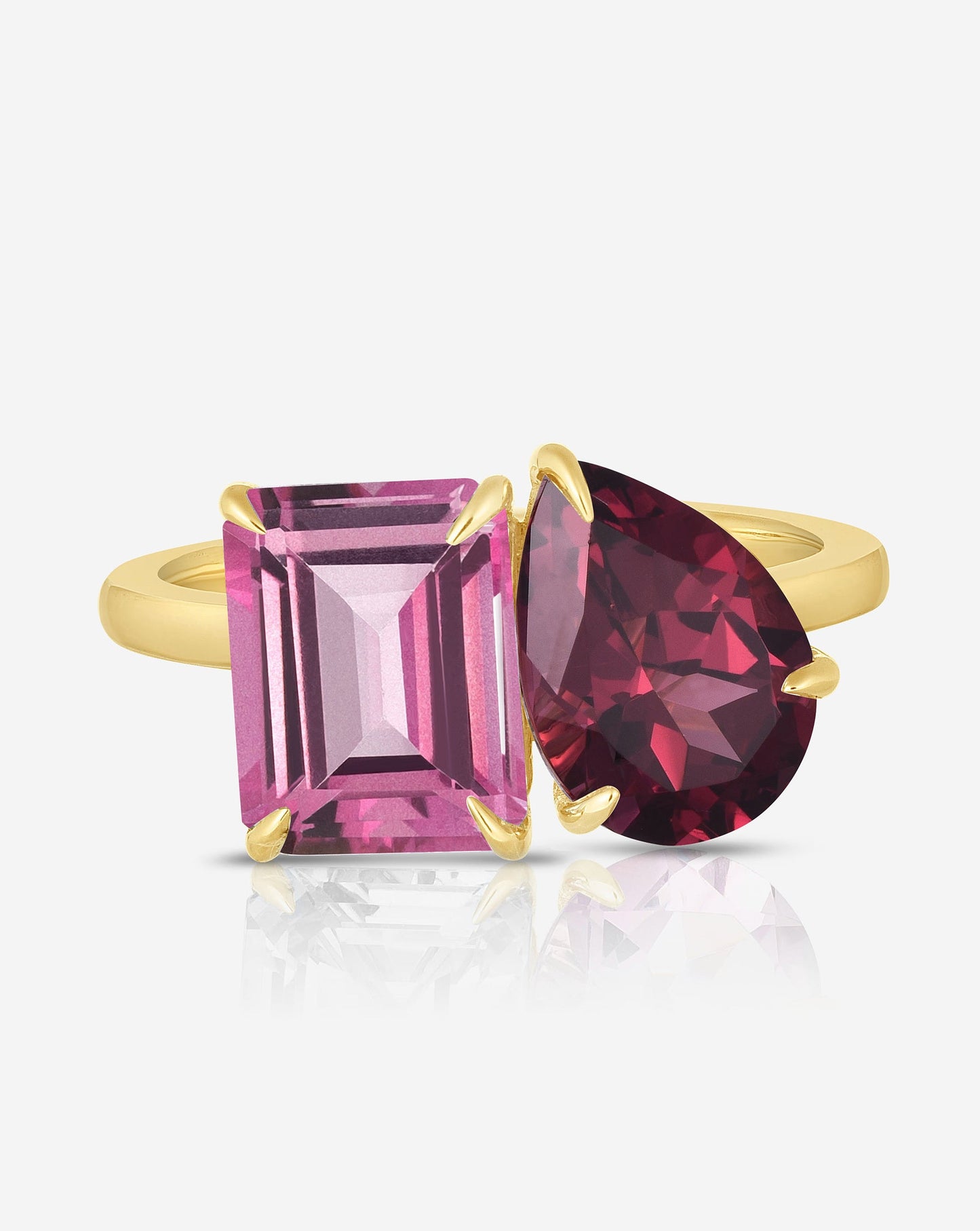 Ring Concierge Rings 14k Yellow Gold / Magenta/Rhodolite Garnet- NEW / 6 Ready-to-Ship Toi et Moi Gemstone Ring