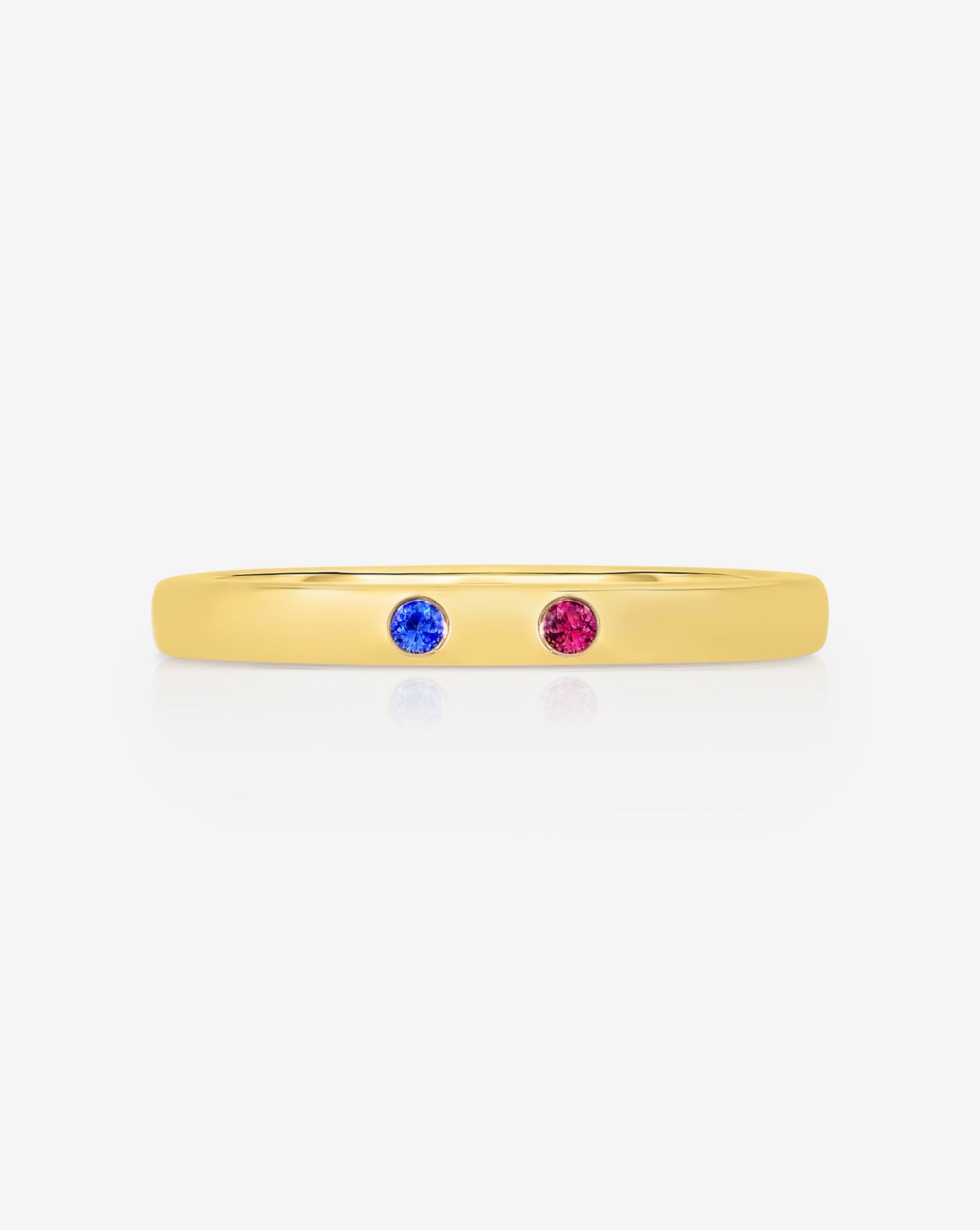 Inlay Birthstone Ring - 14k Yellow Gold