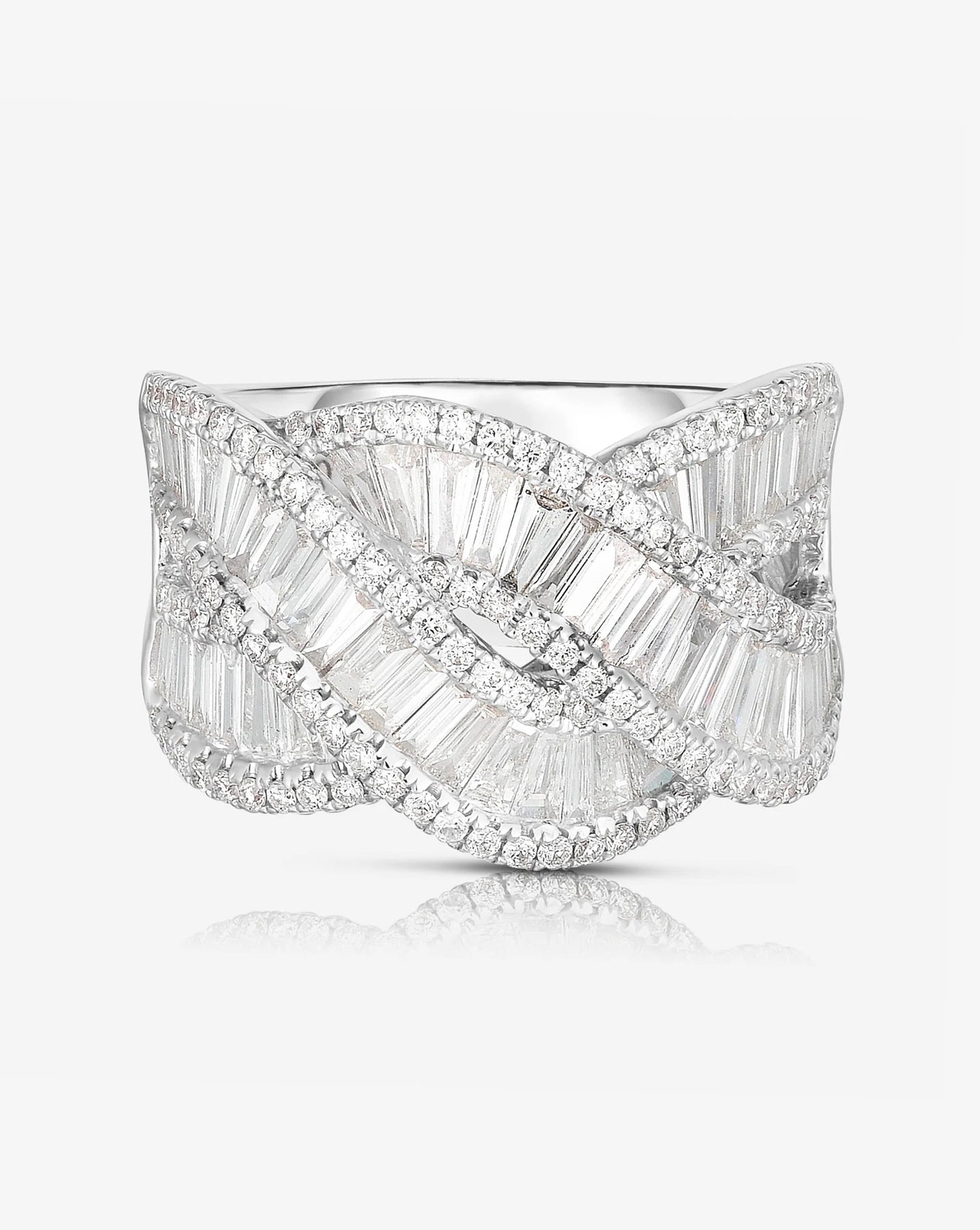 Ring Concierge Rings Baguette Lace Ring 14K White Gold - flat image