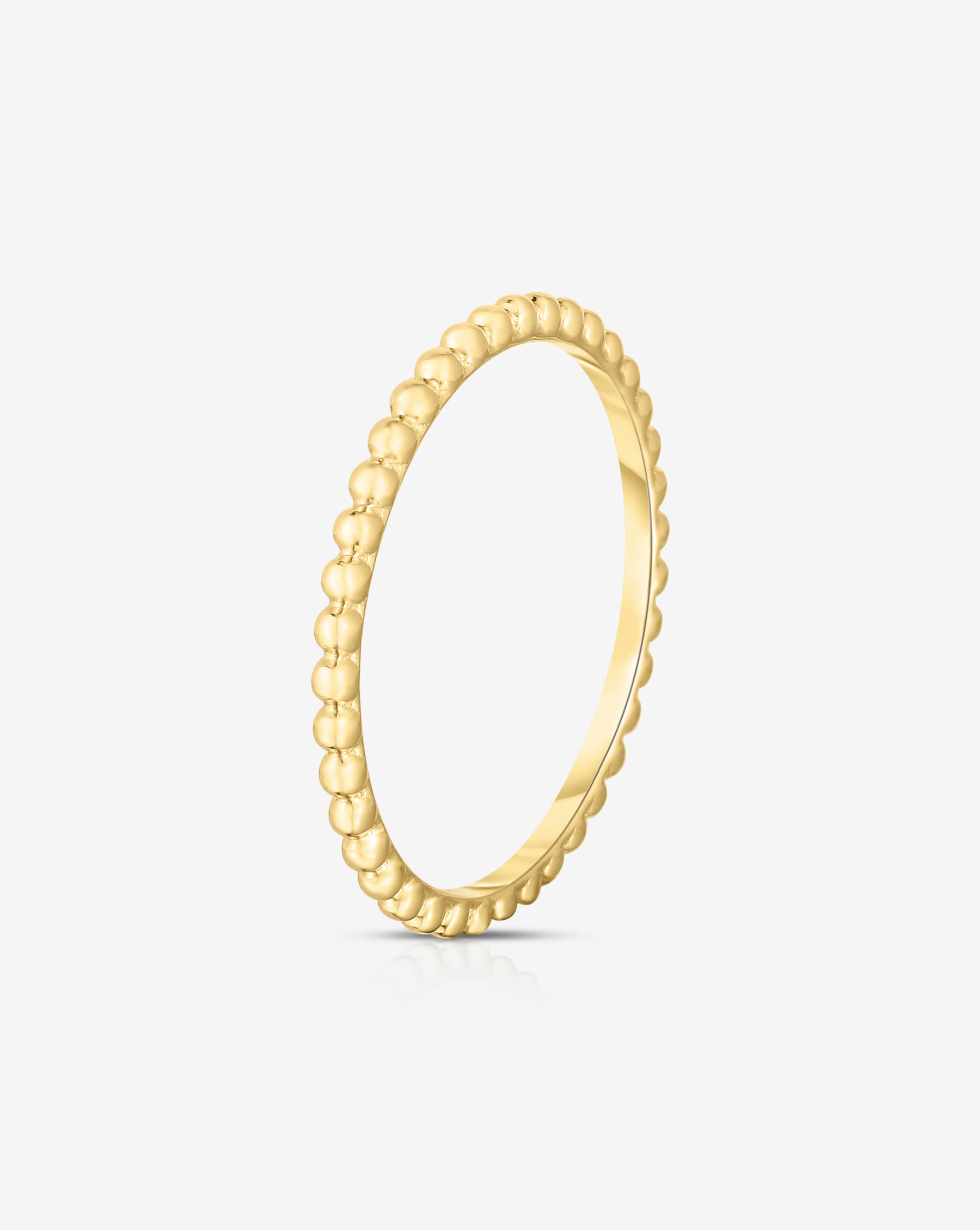 Ring Concierge Rings Beaded Stackable Ring Yellow Gold - side view