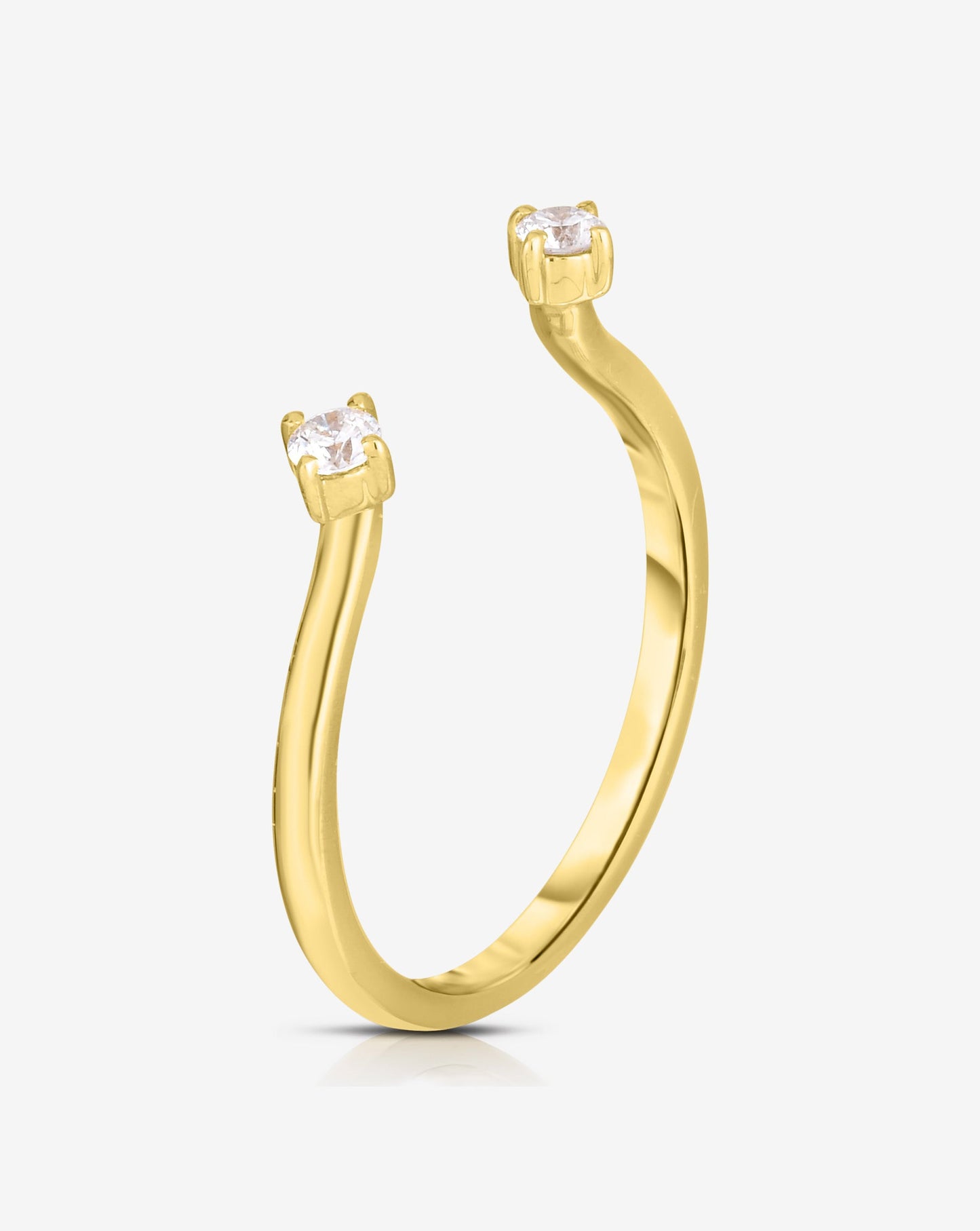 Ring Concierge 14k Yellow Gold Diamond Duo Open Ring - side view