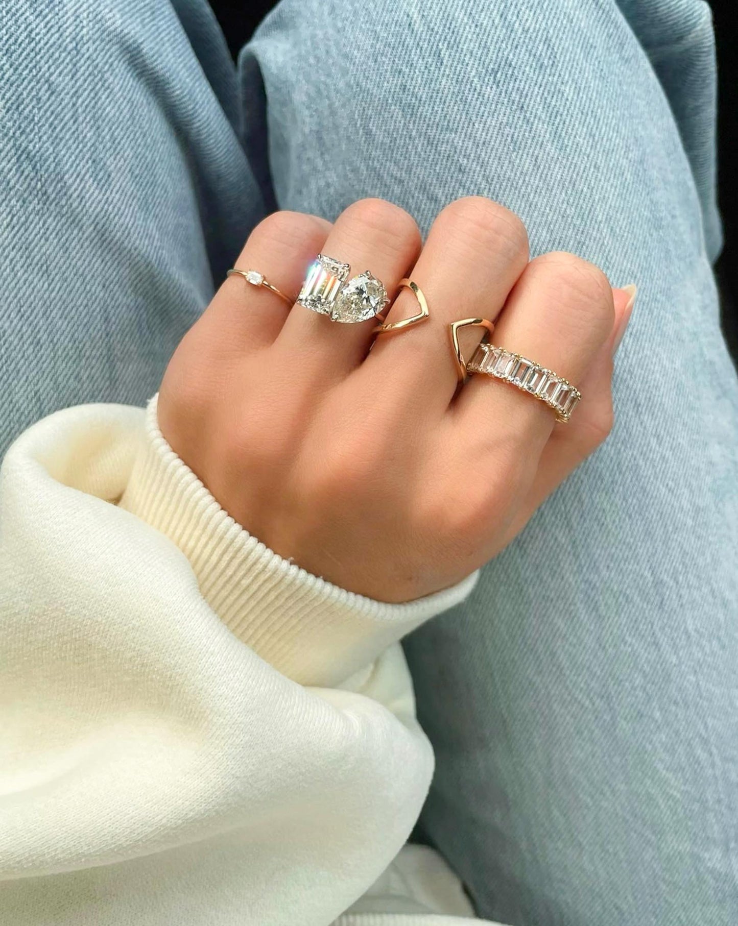 Ring Concierge Rings Emerald Cut White Topaz Ring