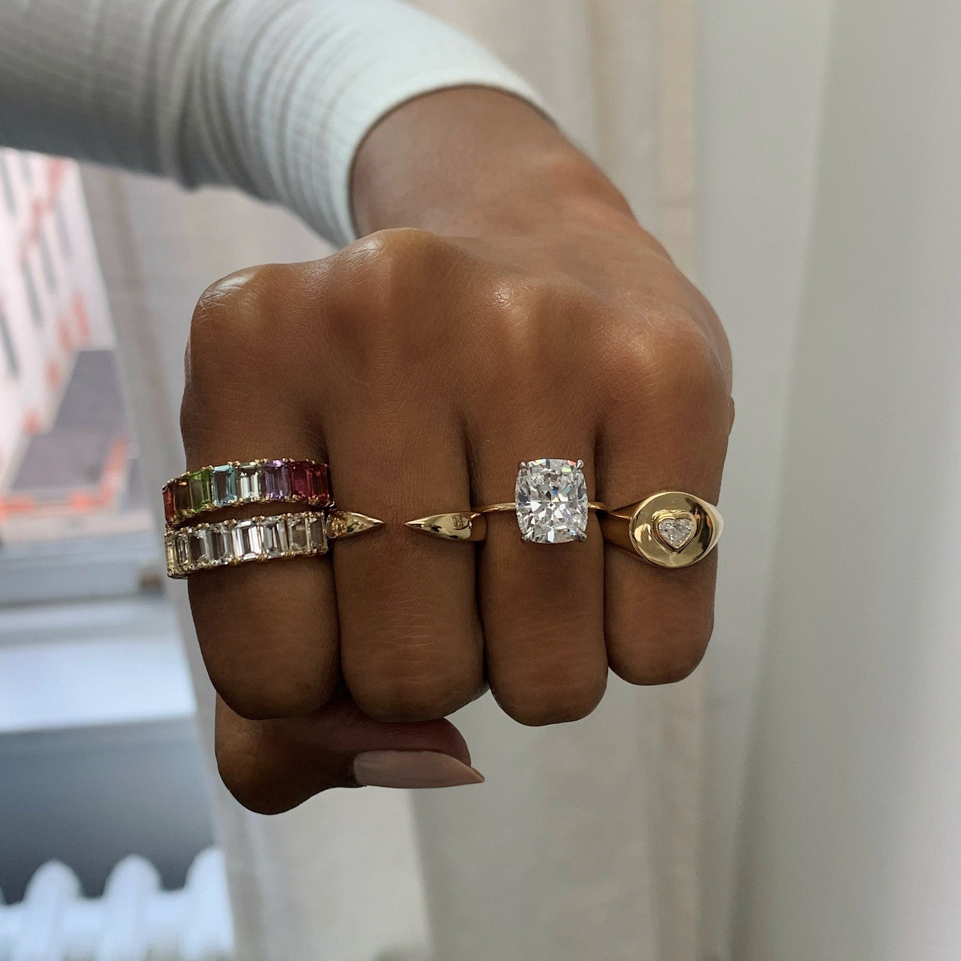 Ring Concierge Rings Emerald Cut White Topaz Ring