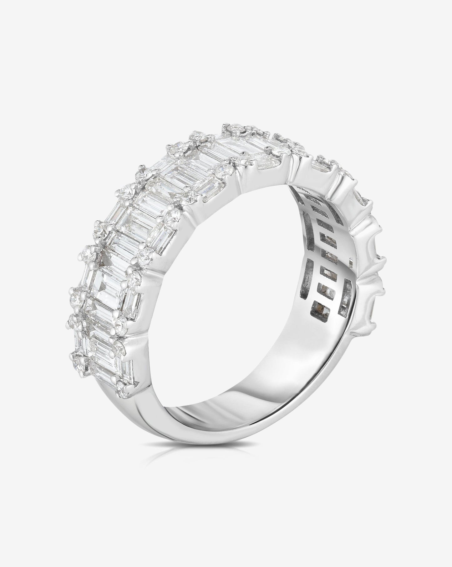 Ring Concierge Rings Emerald Illusion Ring in 14K White Gold - 3/4th coverage