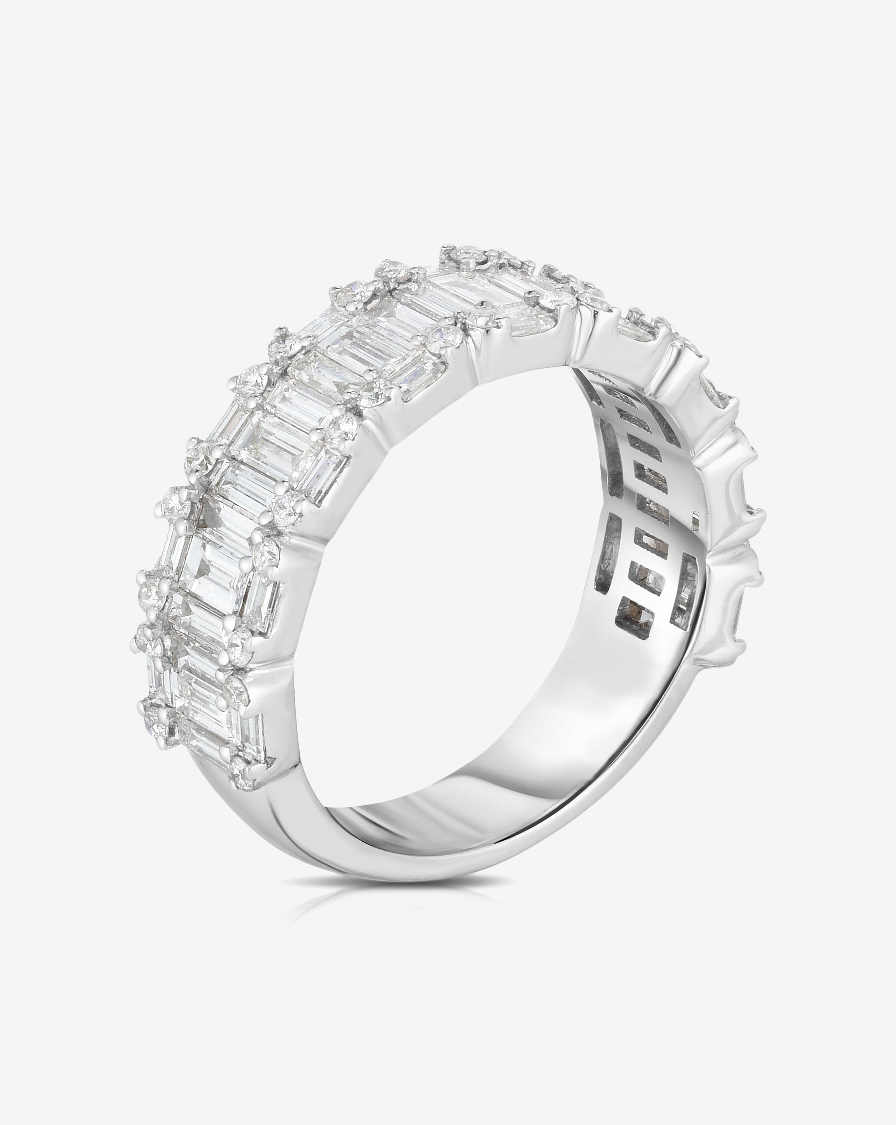 Ring Concierge Rings Emerald Illusion Ring in 14K White Gold - 3/4th coverage