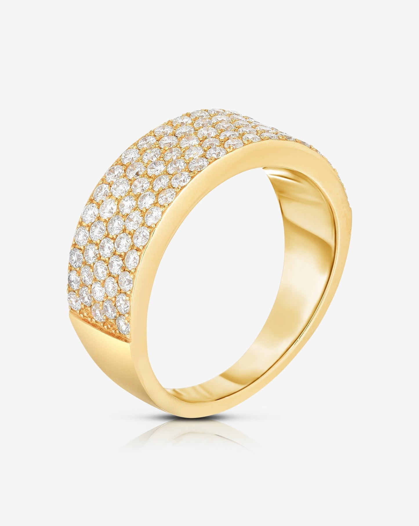 Ring Concierge Rings Five Row Stackable Pavé Ring 14k yellow gold side view