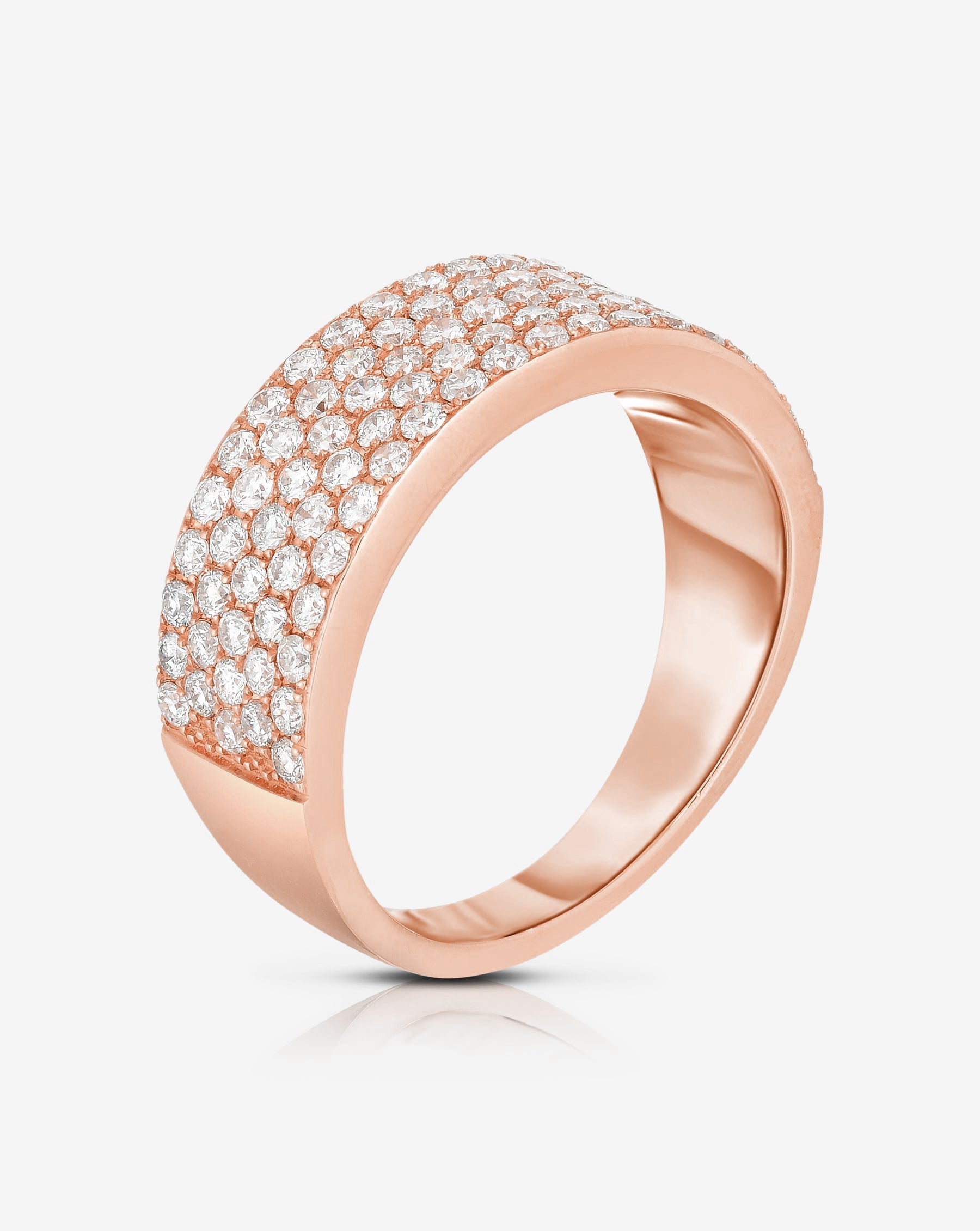 Ring Concierge Rings Five Row Stackable Pavé Ring 14k rose gold side view