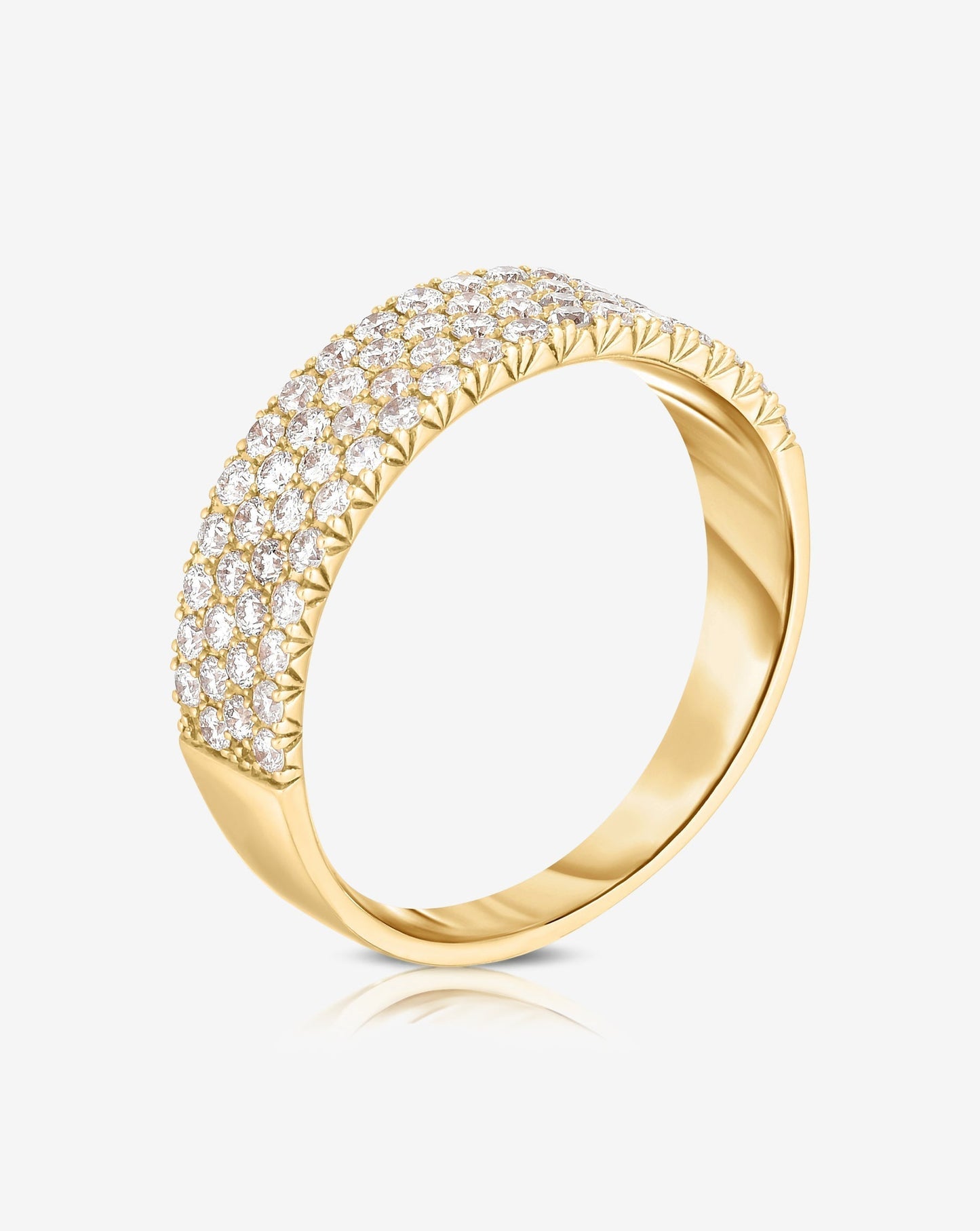 Ring Concierge Rings Four Row Stackable Pavé Ring 14k yellow gold side view