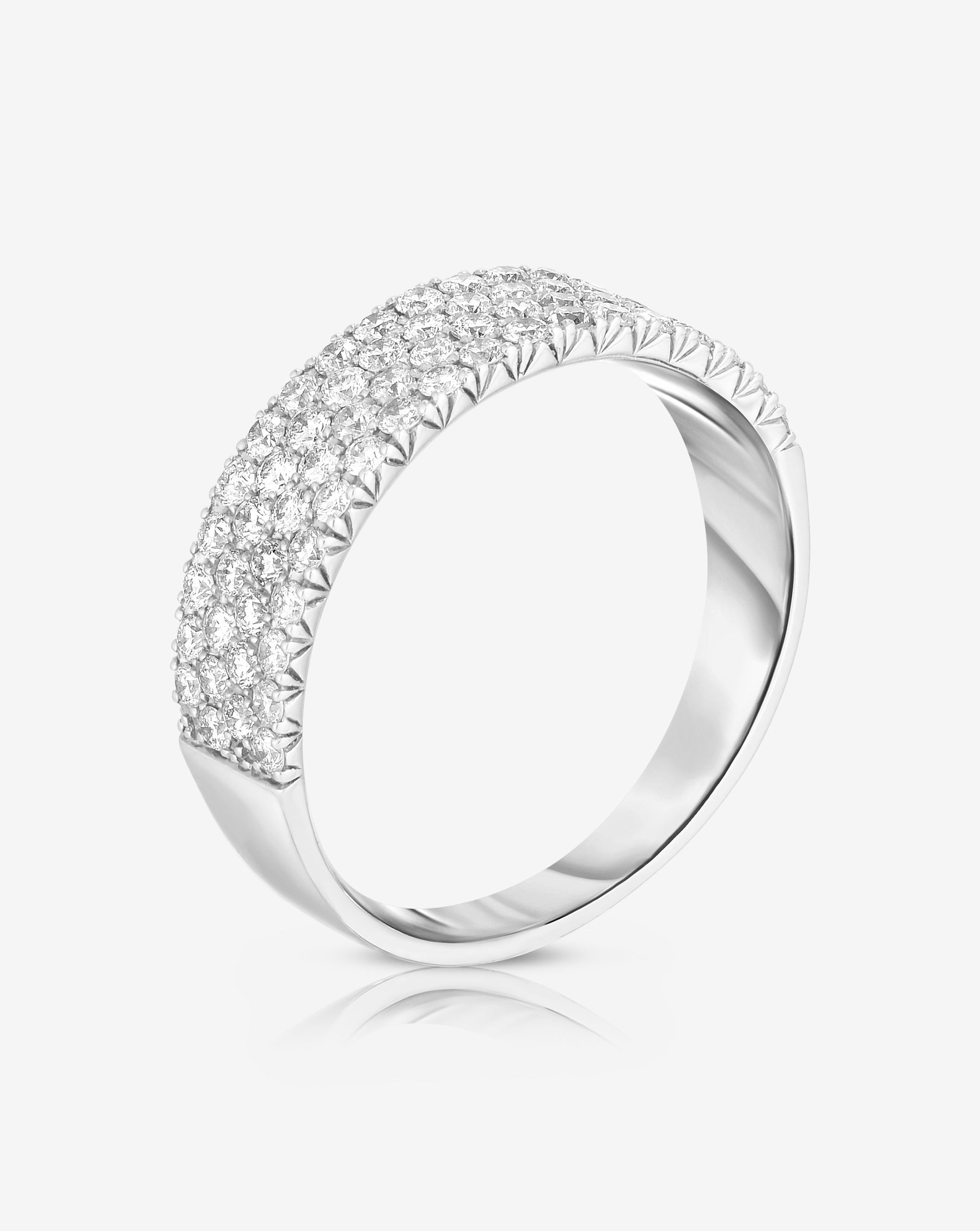 Ring Concierge Rings Four Row Stackable Pavé Ring 14k white gold side view
