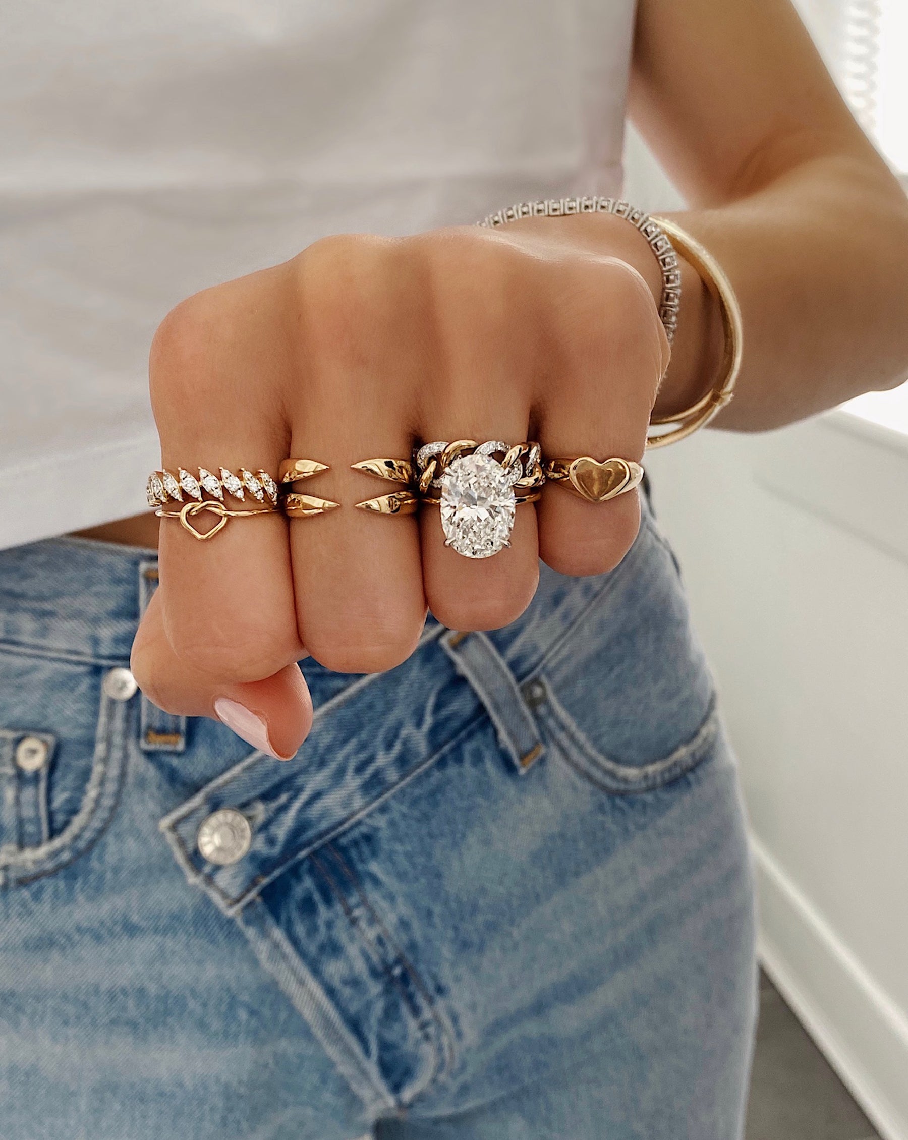 Ring Concierge Rings Golden Heart Signet Pinky Ring