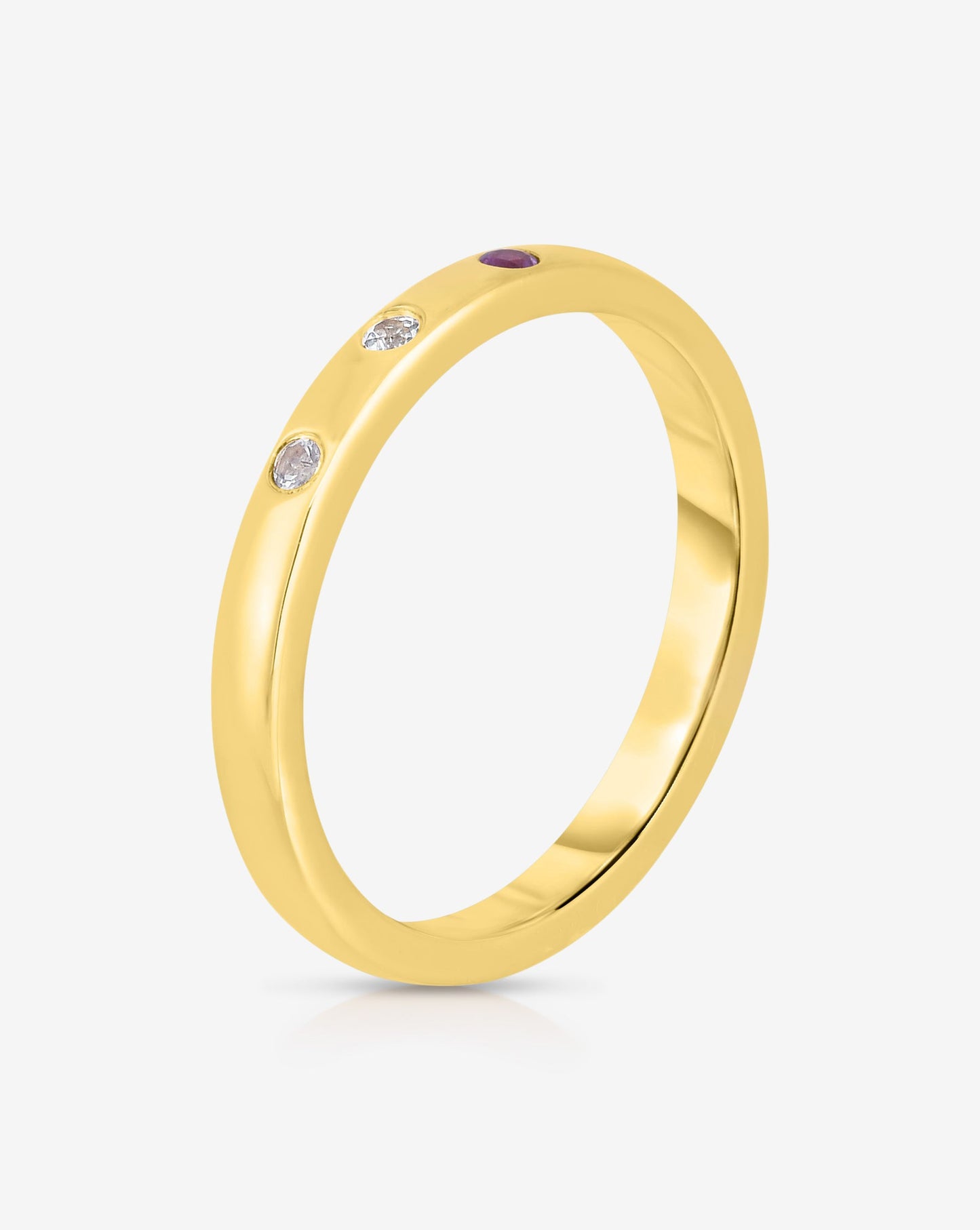 Ring Concierge Rings Inlay Birthstone Ring in 14K Yellow Gold