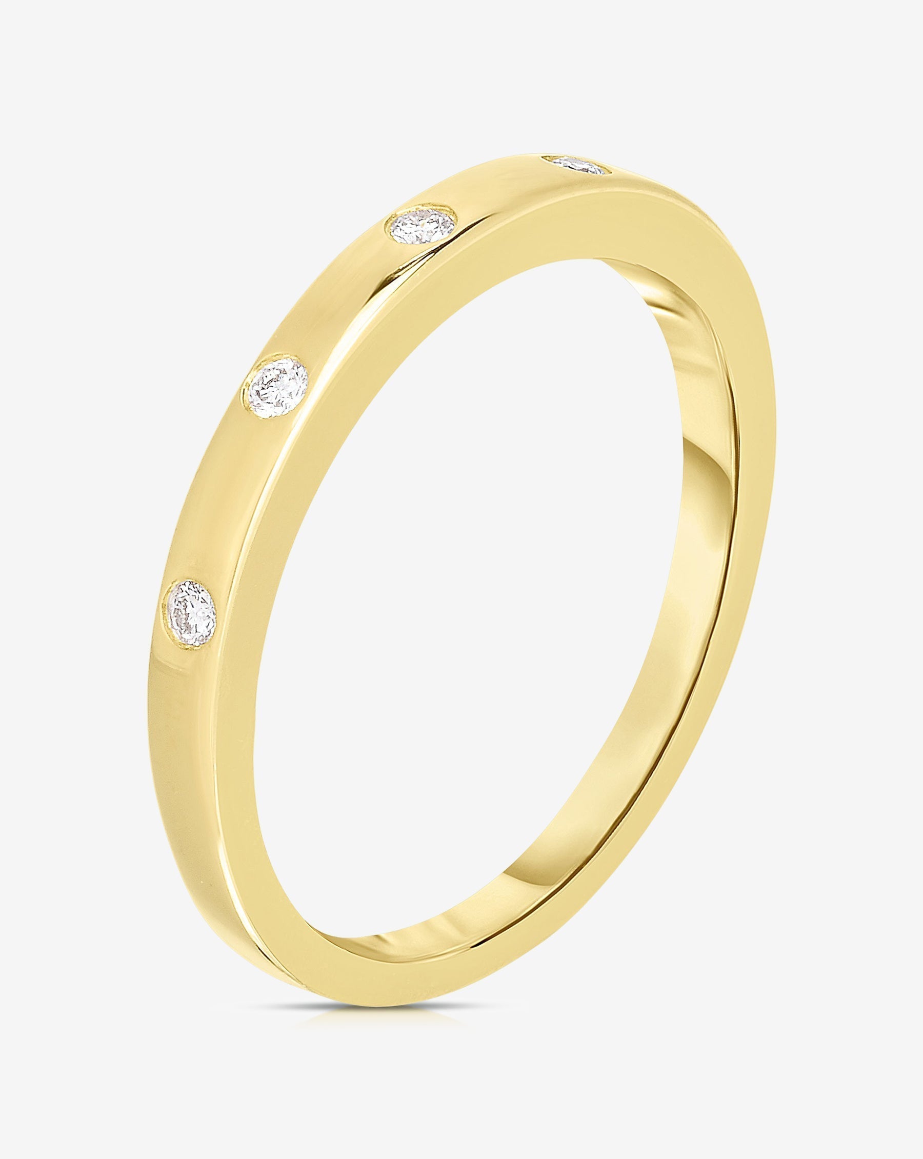 Inlay Diamond Ring - 14k Yellow Gold