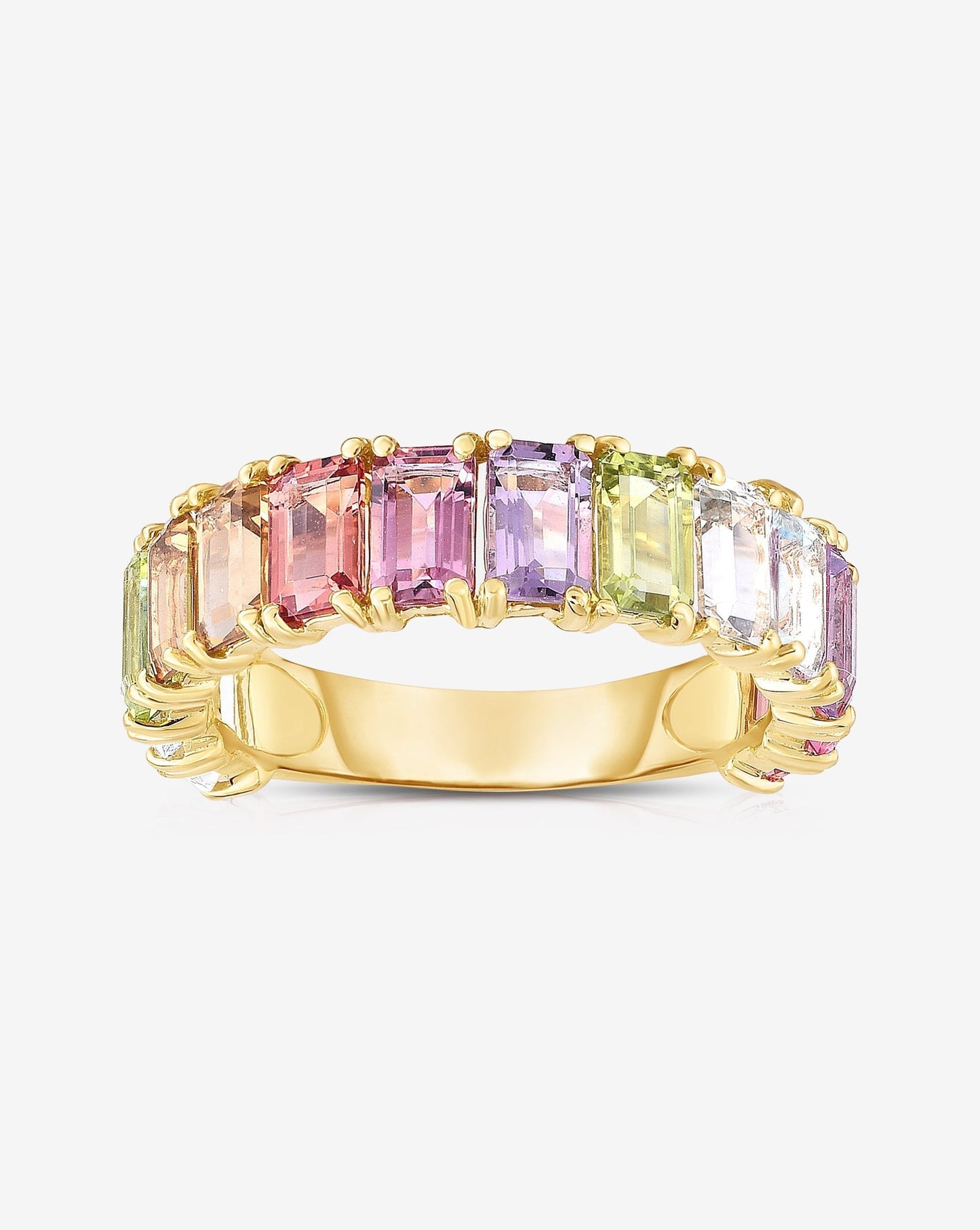 Ring Concierge Rings Pastel Emerald Cut Rainbow Gemstone Ring